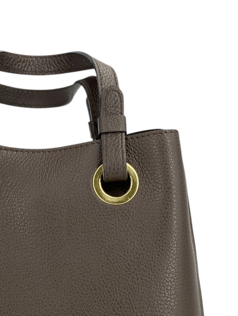 Delphine – Women's shoulder and handbag in genuine Italian leather with double reinforced short handles and removable adjustable shoulder strap