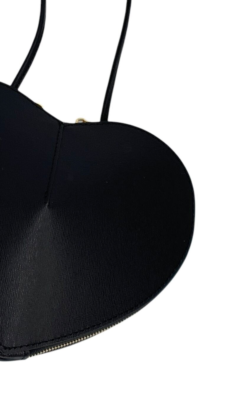 Claudine – Damen-Umhängetasche aus echtem italienischem Leder mit Herzdesign und doppeltem Reißverschluss