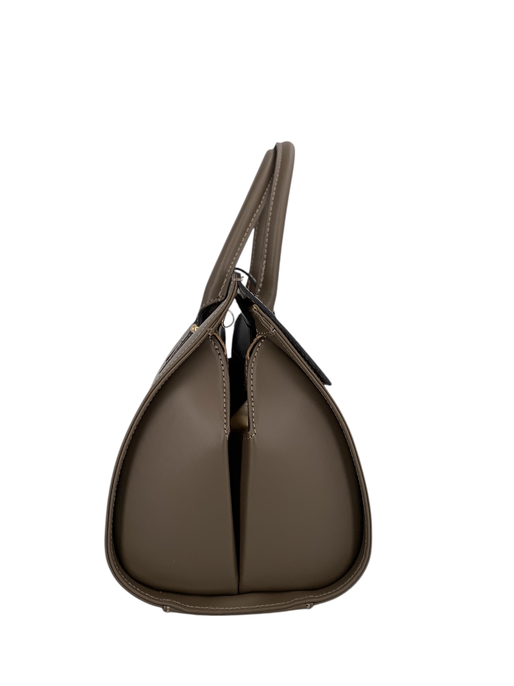 Fleur – Women's handbag and shoulder bag in genuine Italian leather with rigid handles and removable shoulder strap
