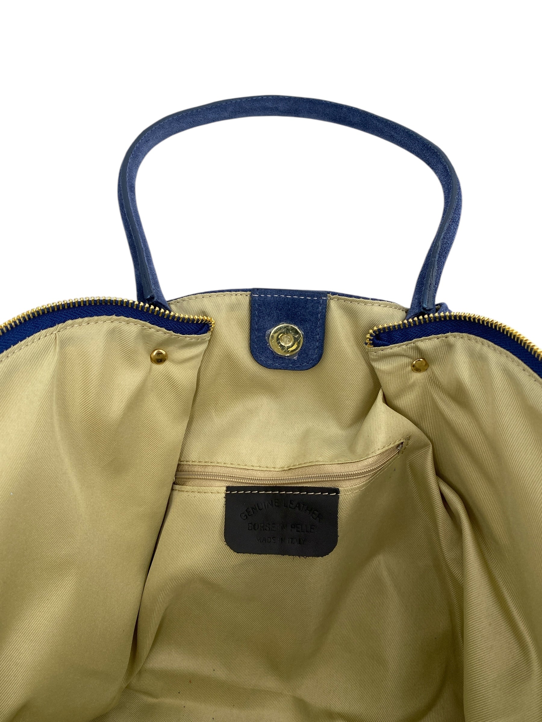 Babette – Damen-Hand- und Schulter-Shopper aus italienischem Wildleder mit doppelt verstärkten Griffen und geräumigem Innenraum