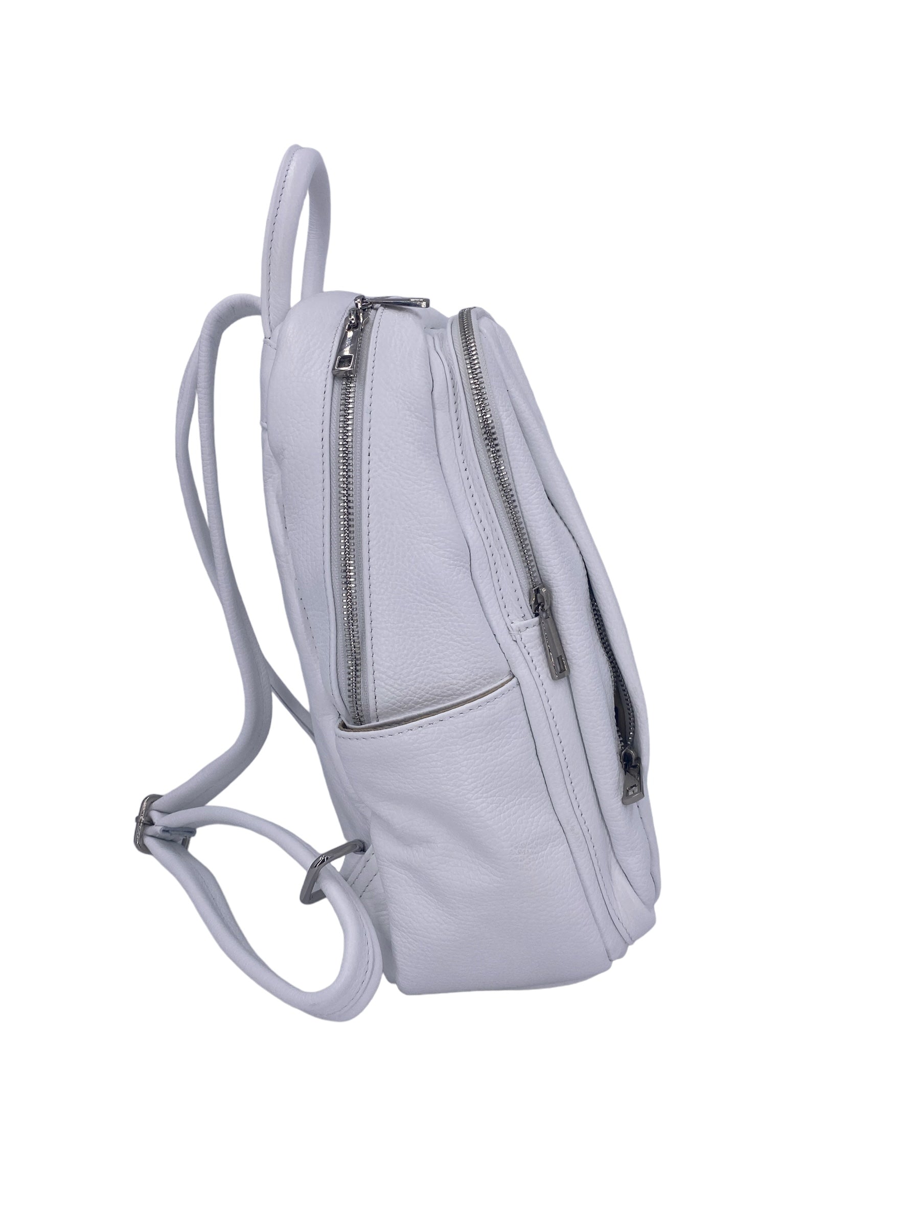 Jolie – Women's backpack in genuine hammered Italian leather with double compartment and multifunctional pockets