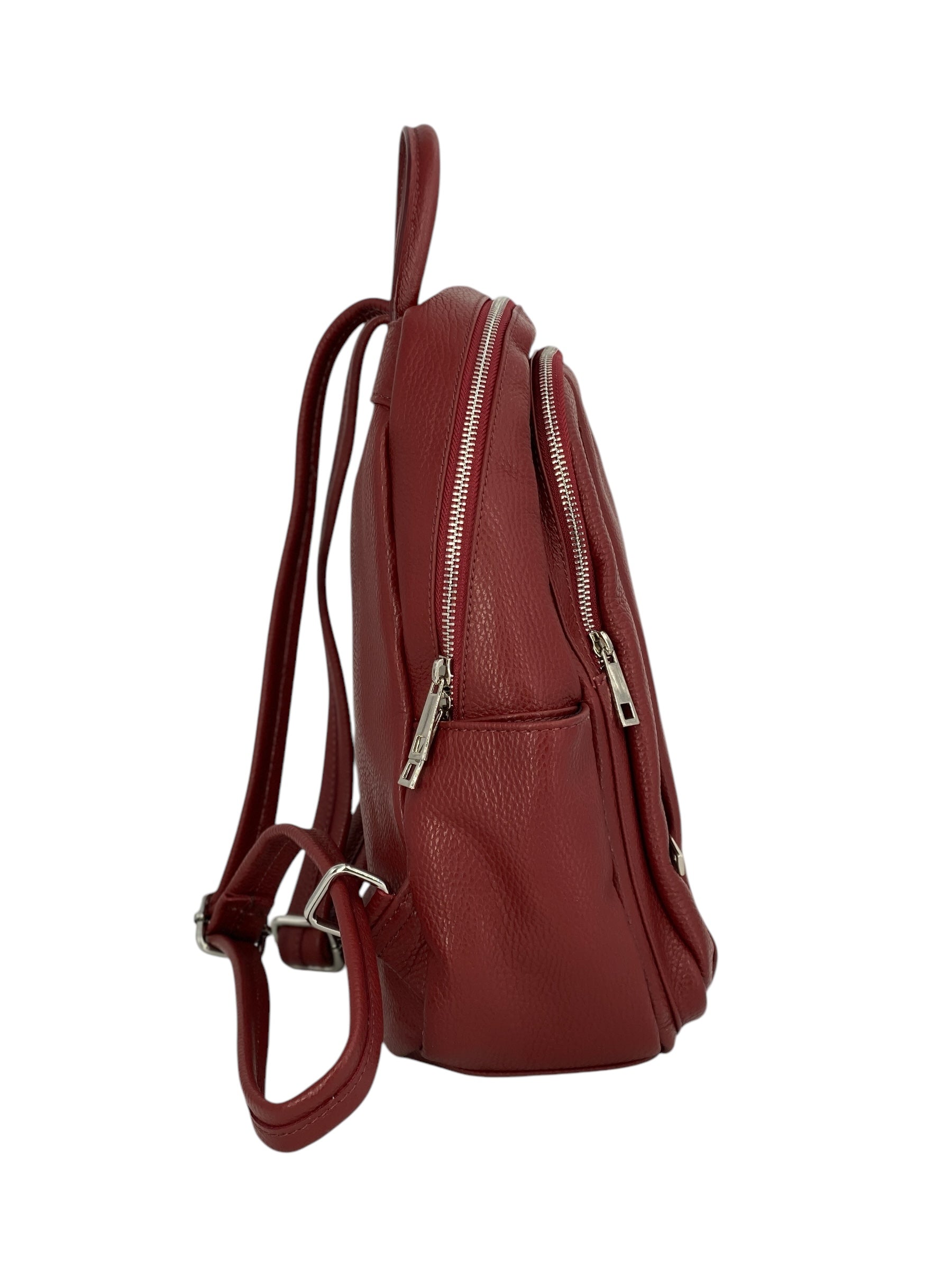 Jolie – Women's backpack in genuine hammered Italian leather with double compartment and multifunctional pockets