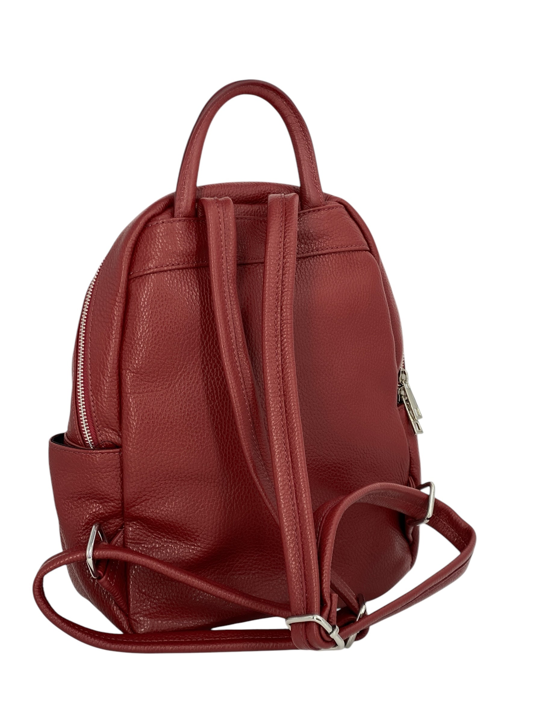 Jolie – Women's backpack in genuine hammered Italian leather with double compartment and multifunctional pockets