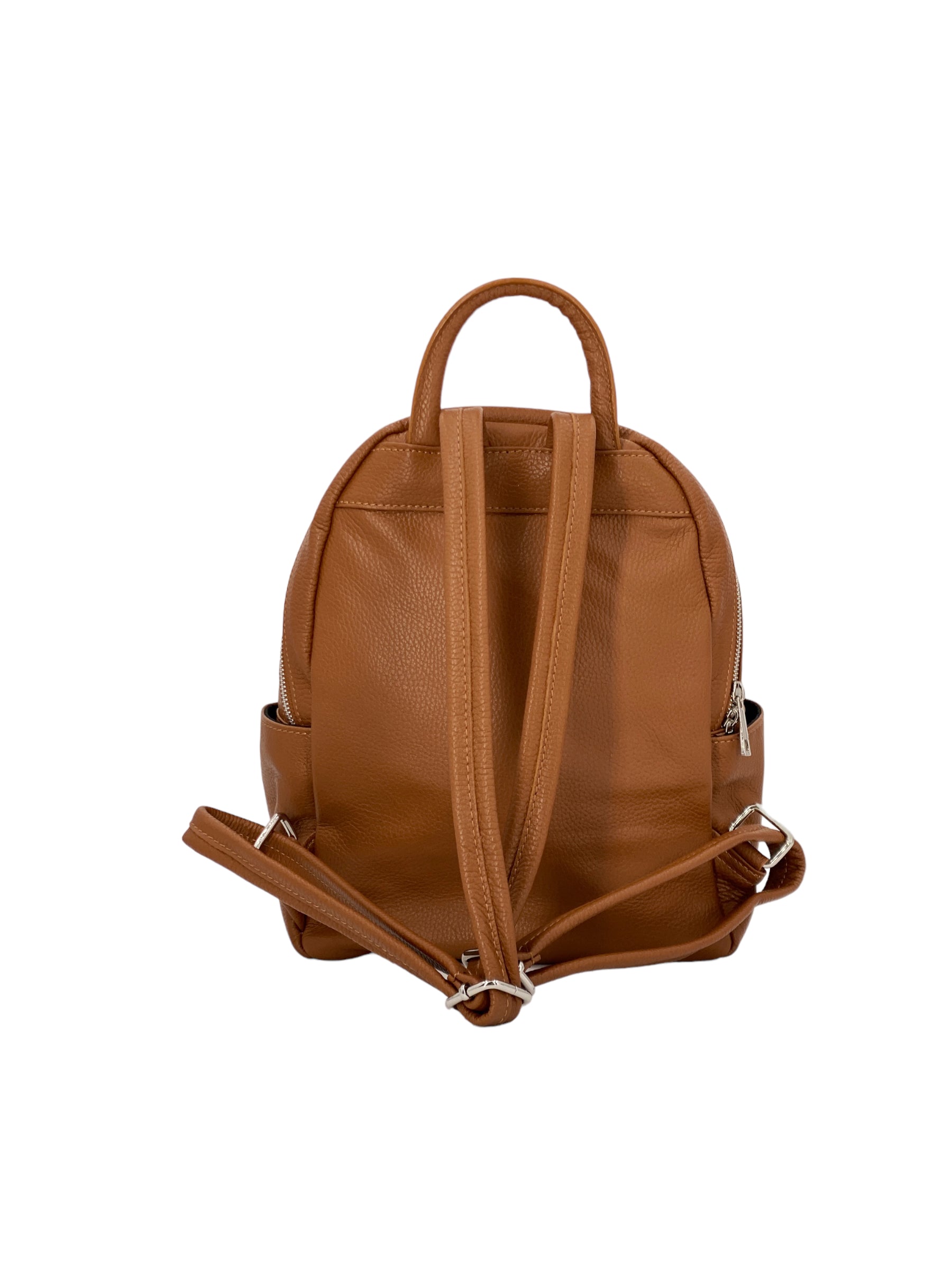Jolie – Women's backpack in genuine hammered Italian leather with double compartment and multifunctional pockets