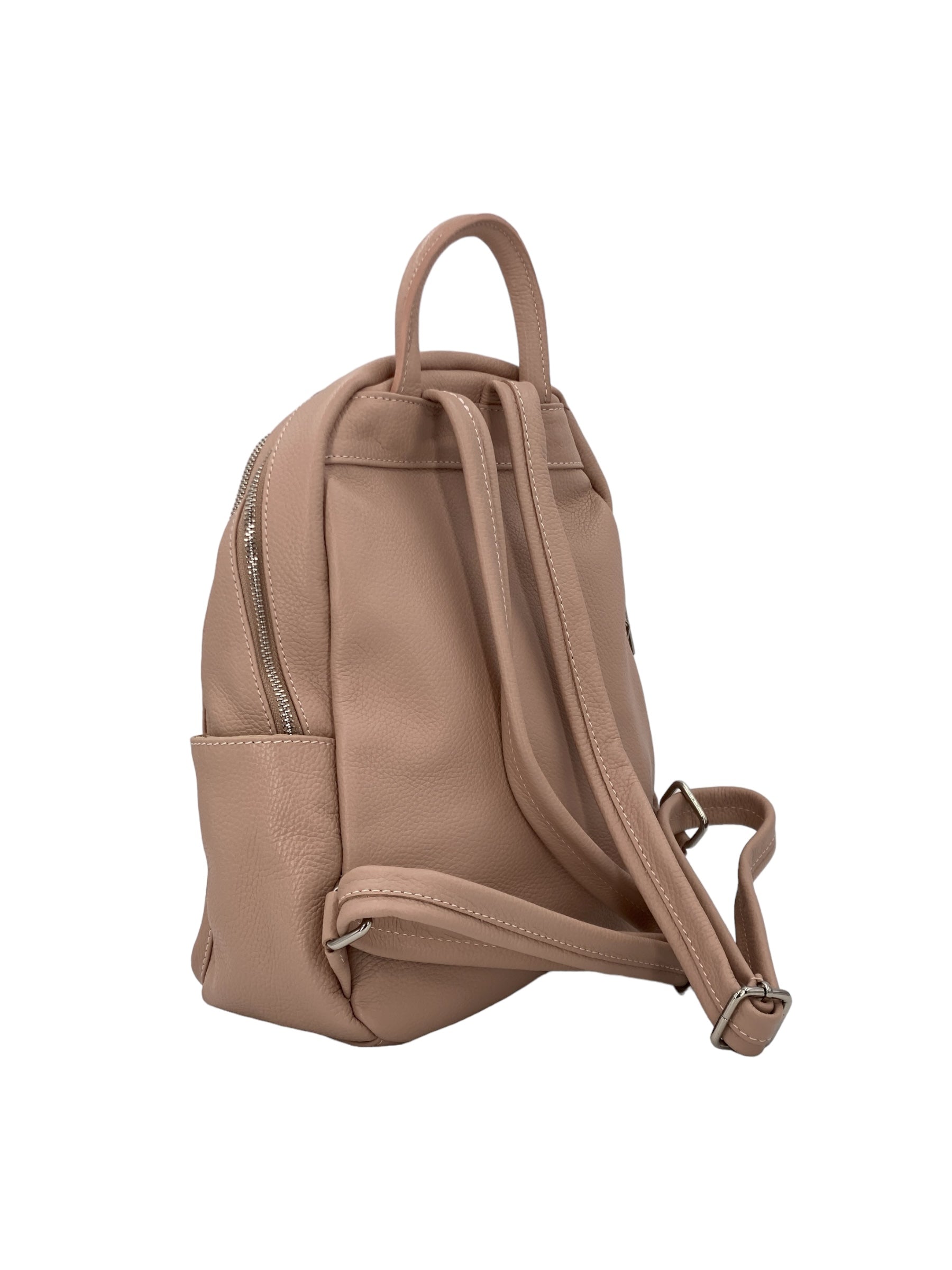 Jolie – Women's backpack in genuine hammered Italian leather with double compartment and multifunctional pockets
