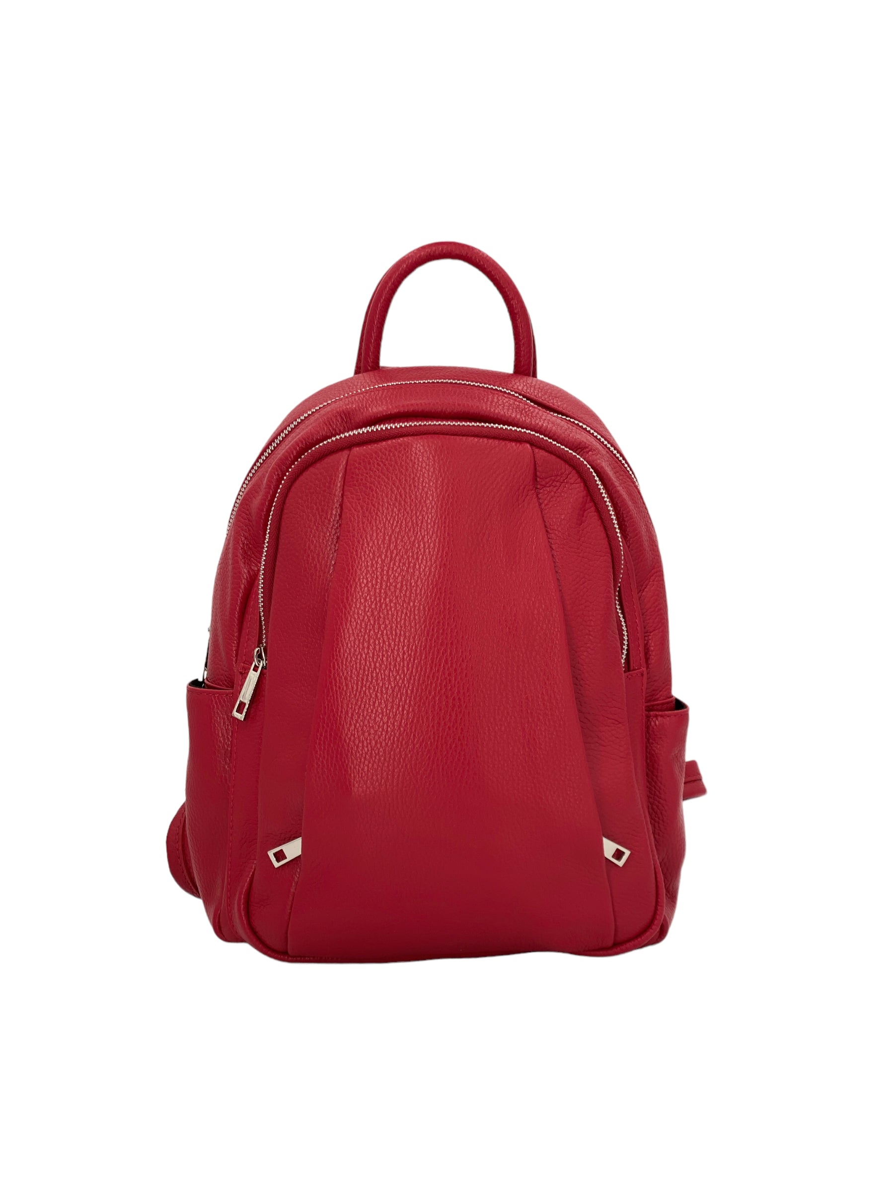 Jolie – Women's backpack in genuine hammered Italian leather with double compartment and multifunctional pockets