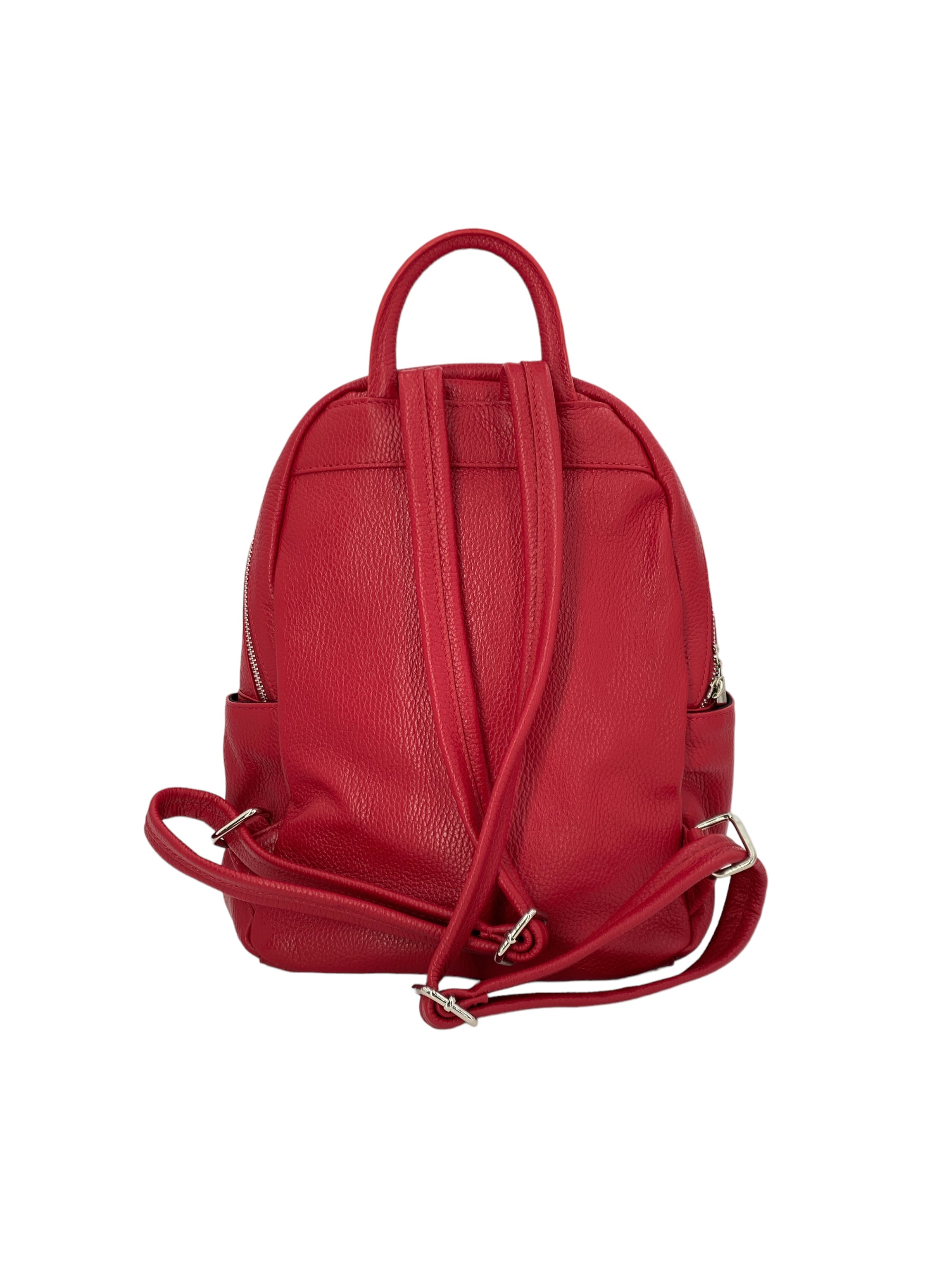 Jolie – Women's backpack in genuine hammered Italian leather with double compartment and multifunctional pockets