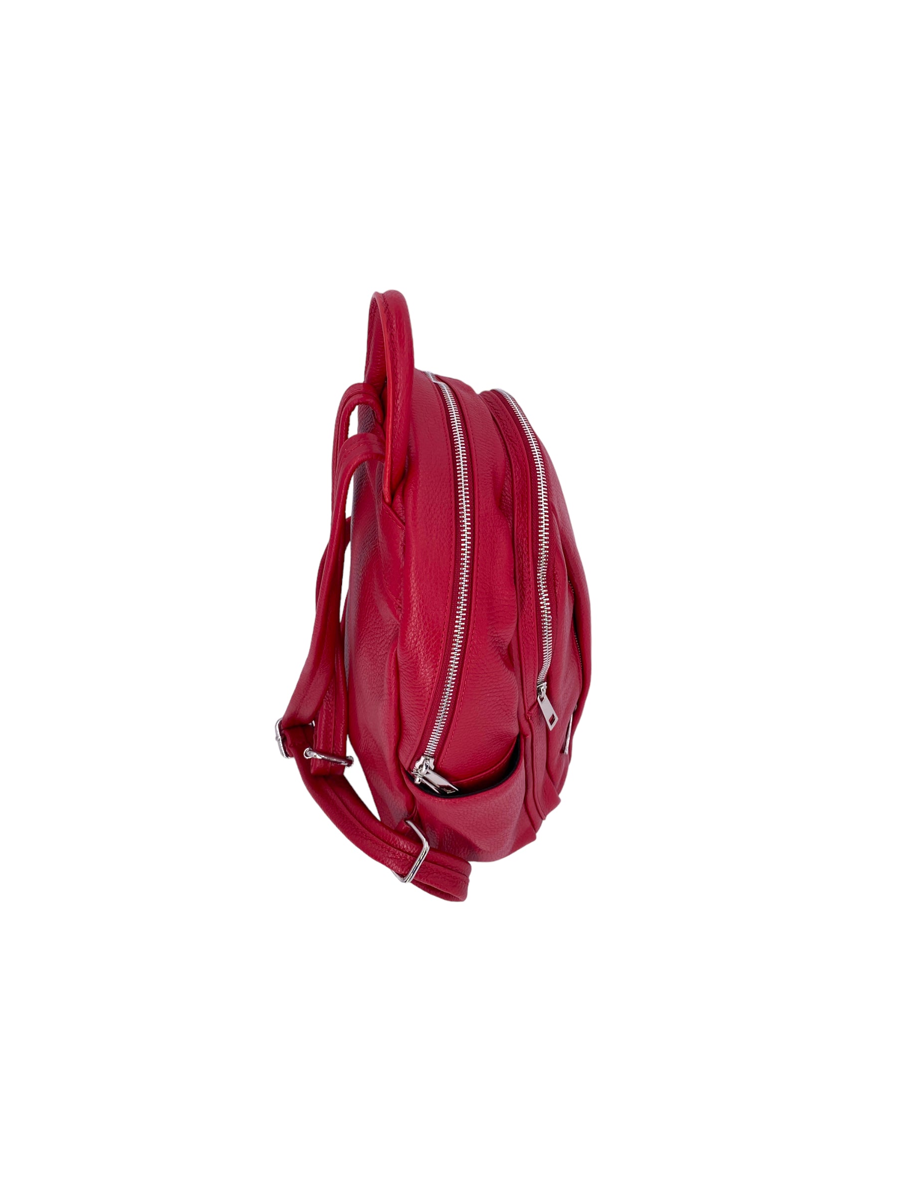 Jolie – Women's backpack in genuine hammered Italian leather with double compartment and multifunctional pockets