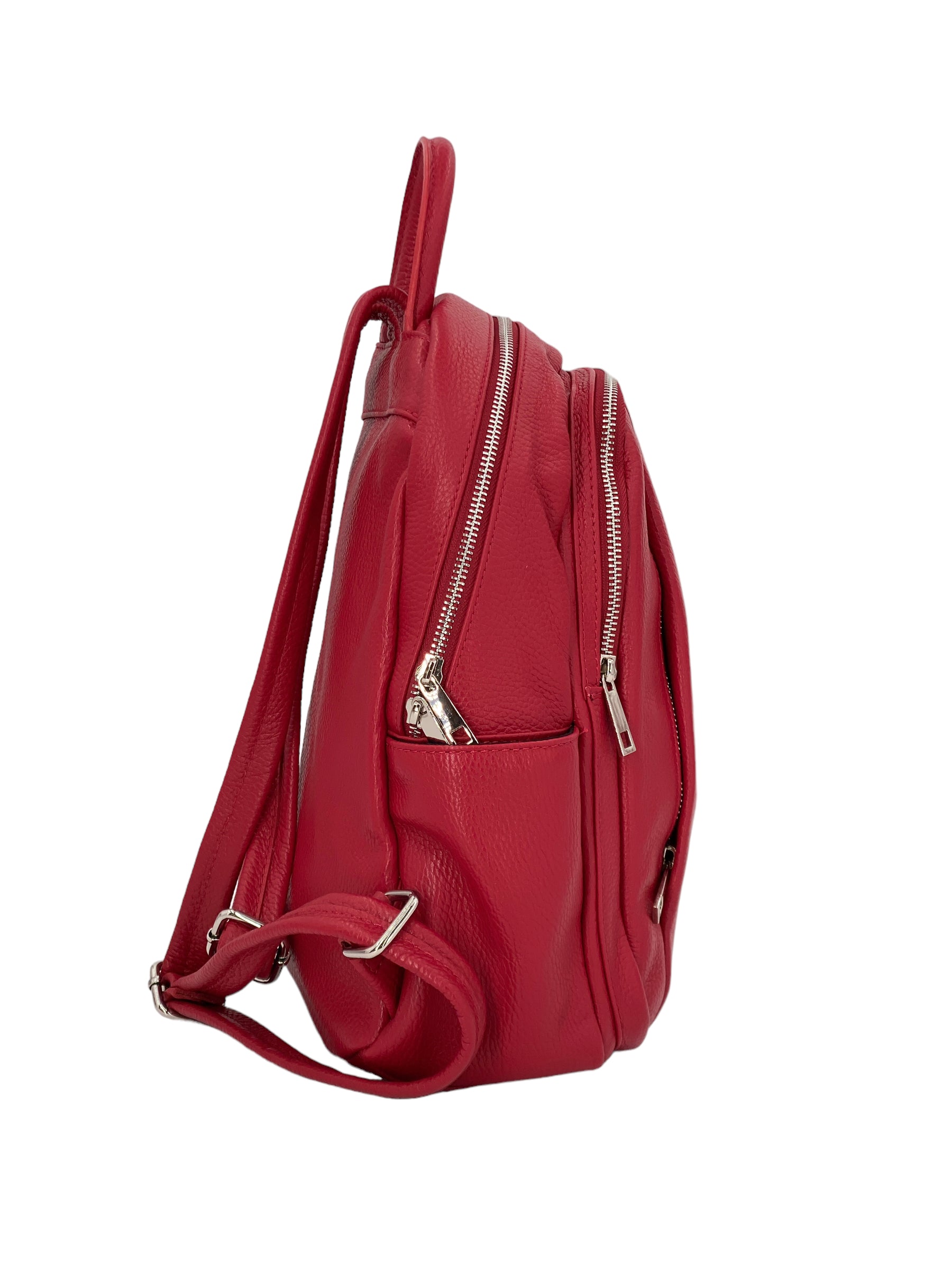 Jolie – Women's backpack in genuine hammered Italian leather with double compartment and multifunctional pockets
