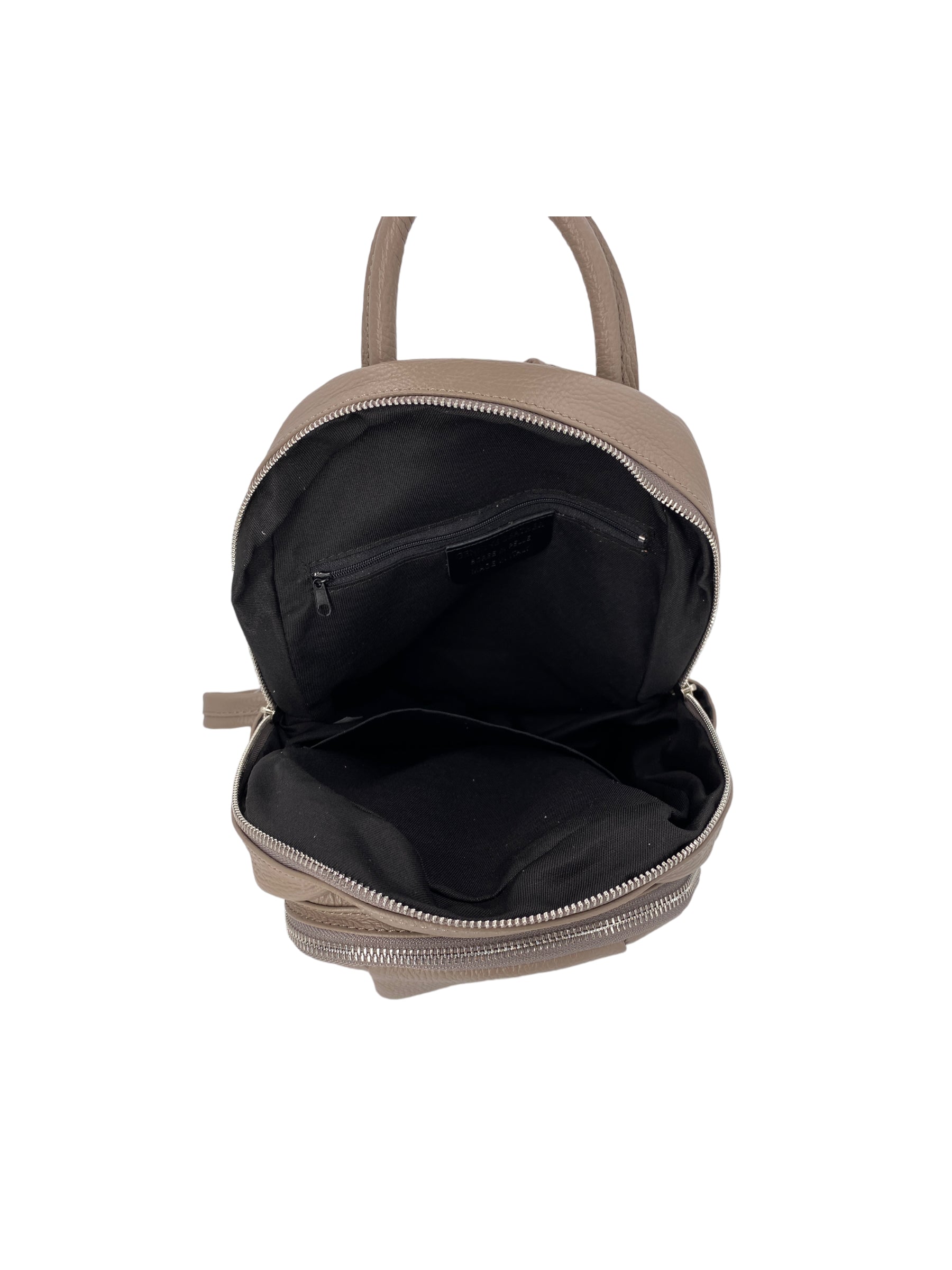 Jolie – Women's backpack in genuine hammered Italian leather with double compartment and multifunctional pockets