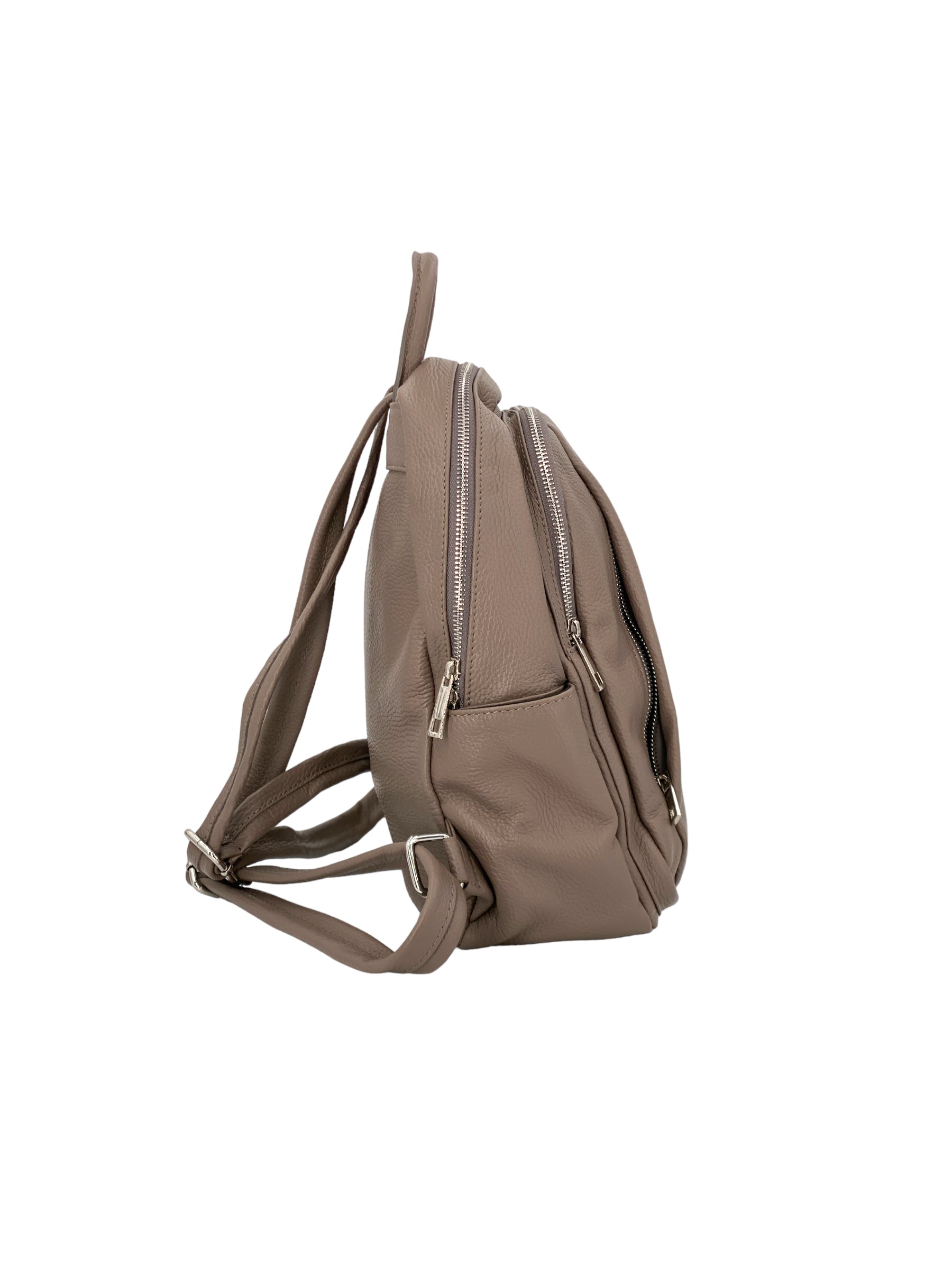 Jolie – Women's backpack in genuine hammered Italian leather with double compartment and multifunctional pockets