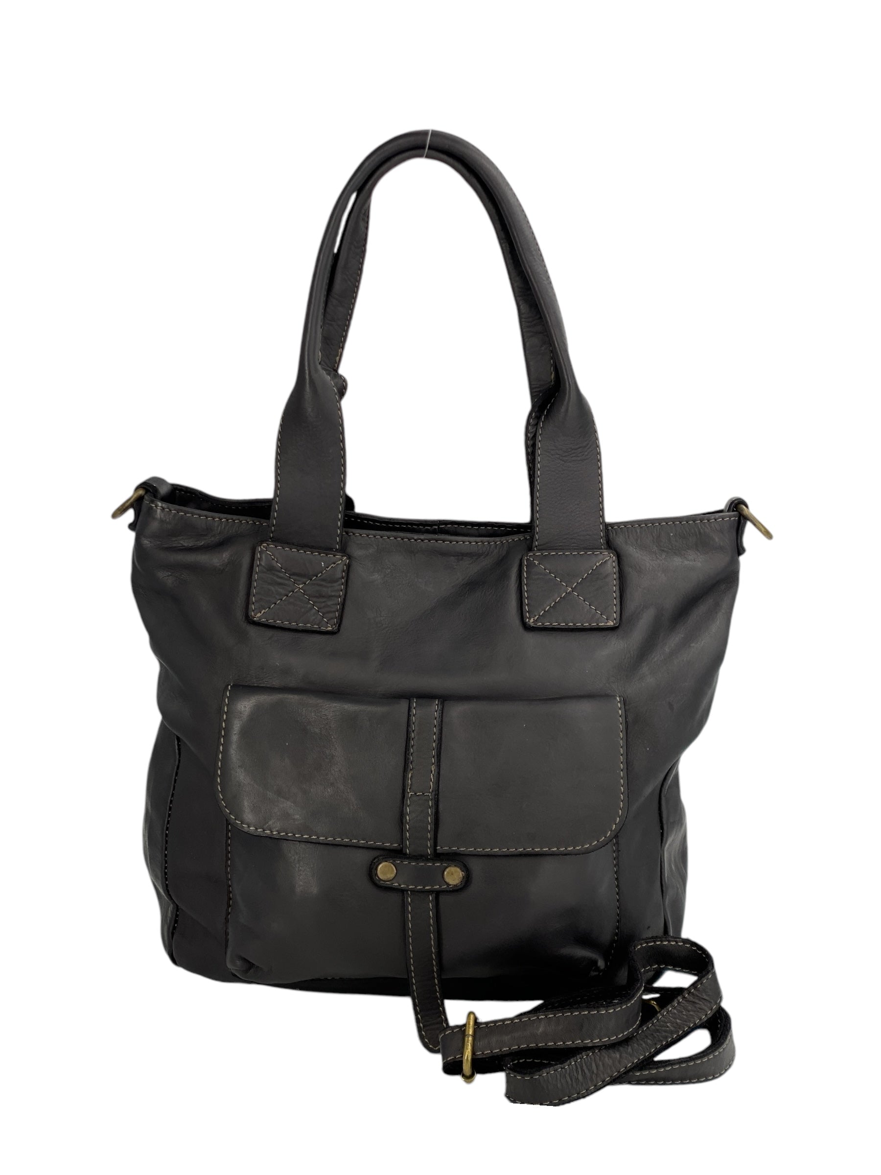 Mathilde – Damenhandtasche und Umhängetasche aus echtem italienischen Leder mit doppelt verstärkten Griffen und Innentaschen