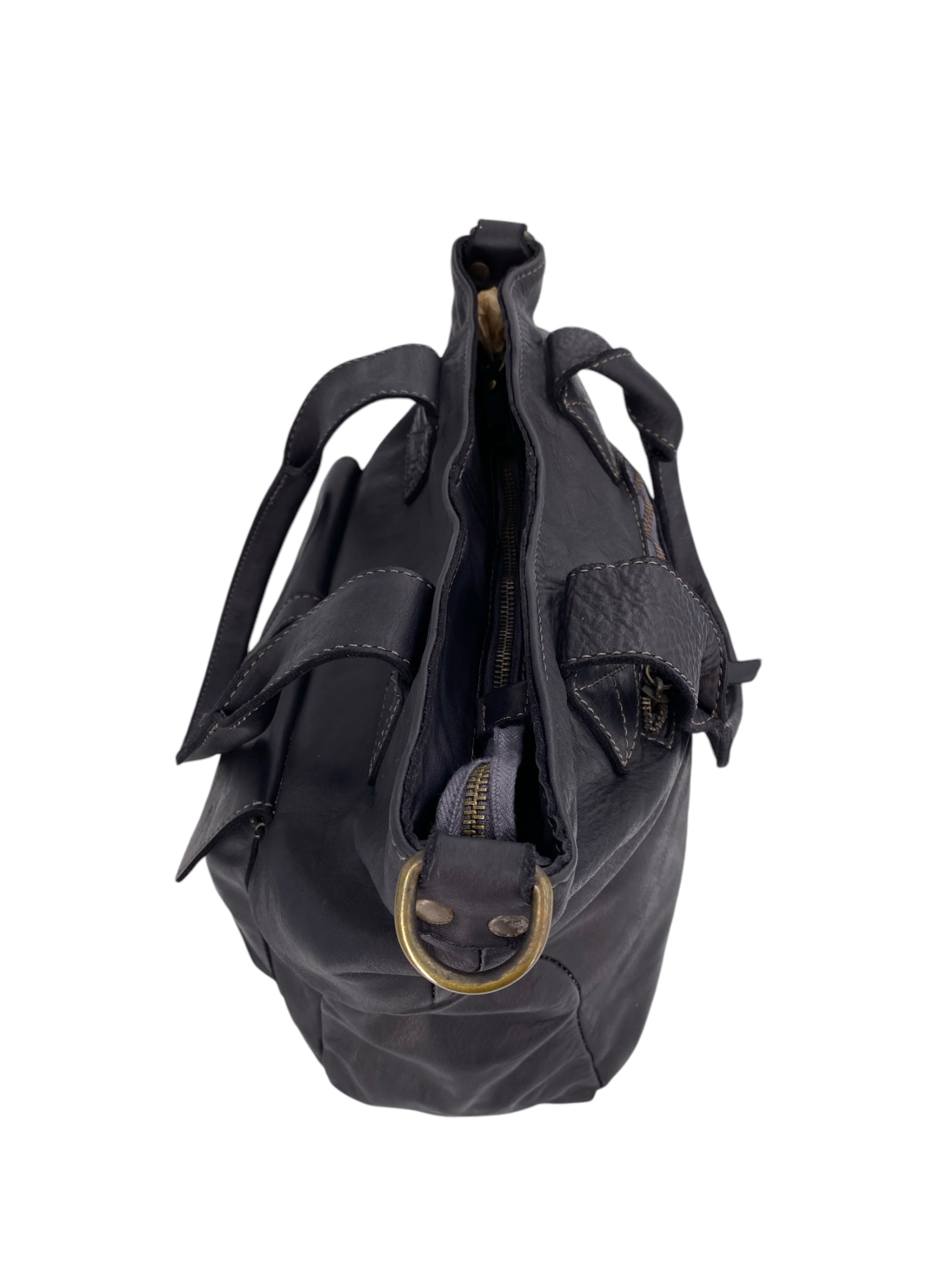 Mathilde – Damenhandtasche und Umhängetasche aus echtem italienischen Leder mit doppelt verstärkten Griffen und Innentaschen
