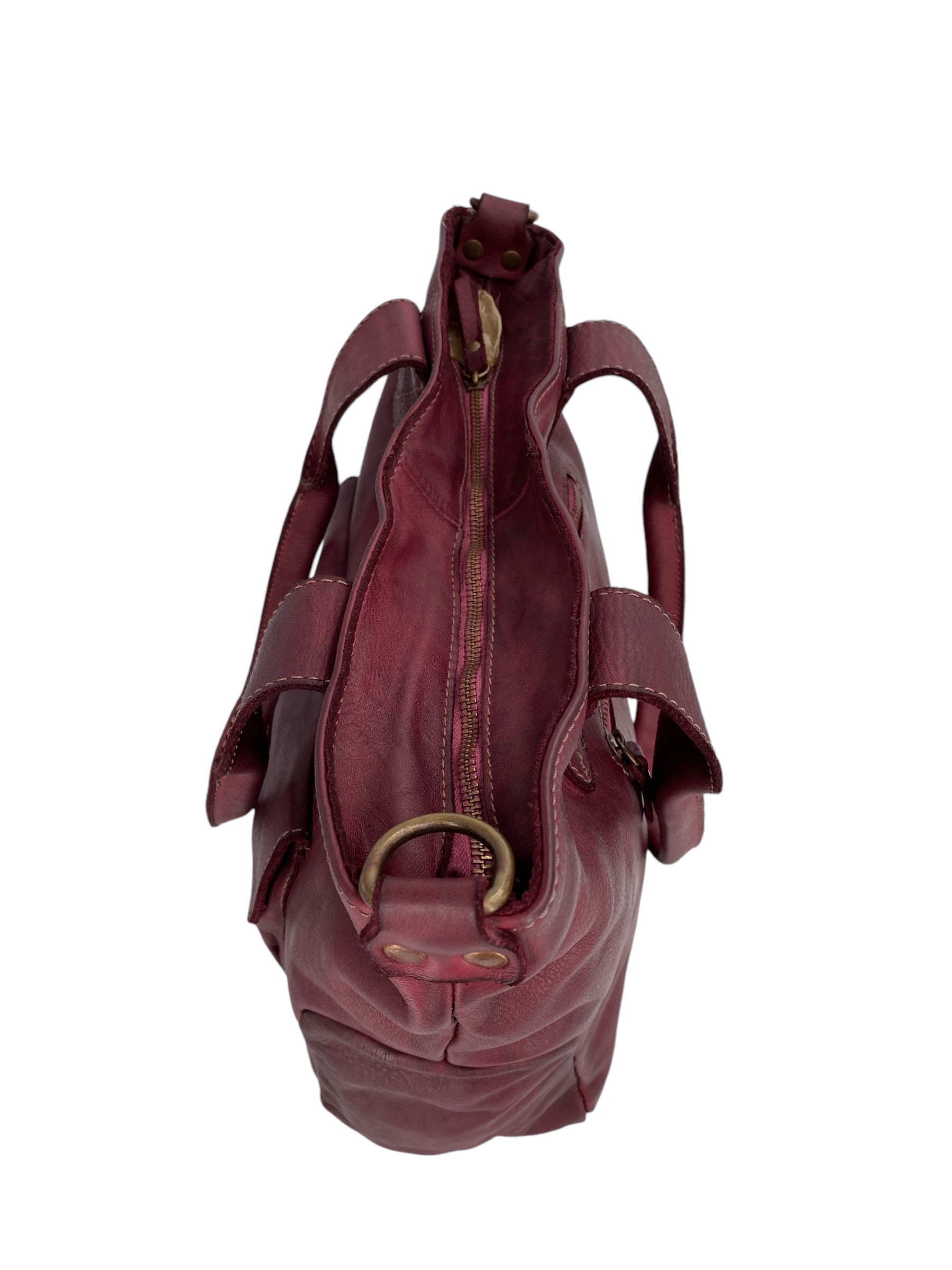 Mathilde – Damenhandtasche und Umhängetasche aus echtem italienischen Leder mit doppelt verstärkten Griffen und Innentaschen