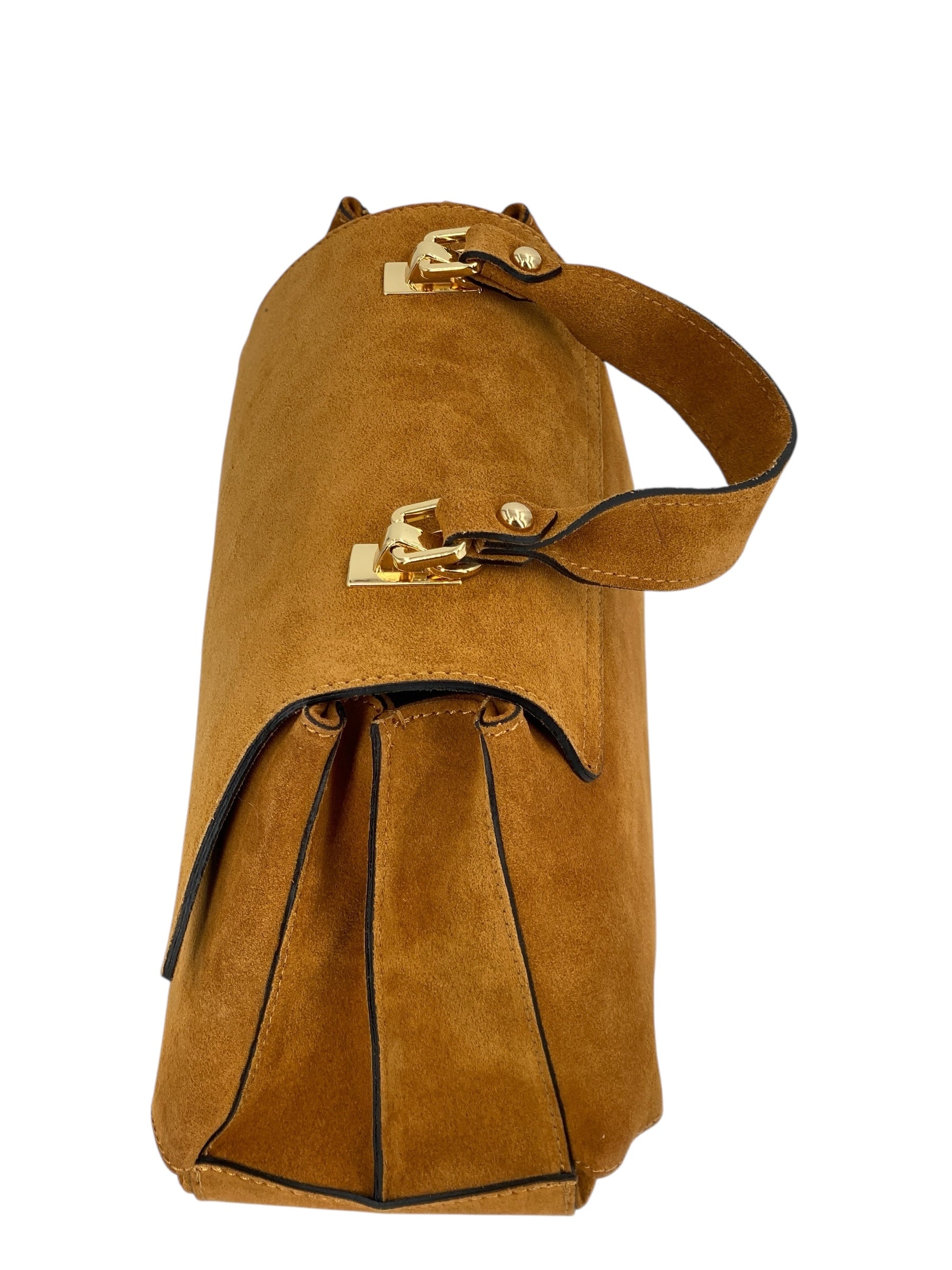 Marguerite – Damenhandtasche und Umhängetasche aus echtem italienischen Leder mit verstärktem Griff und Metallfüßen