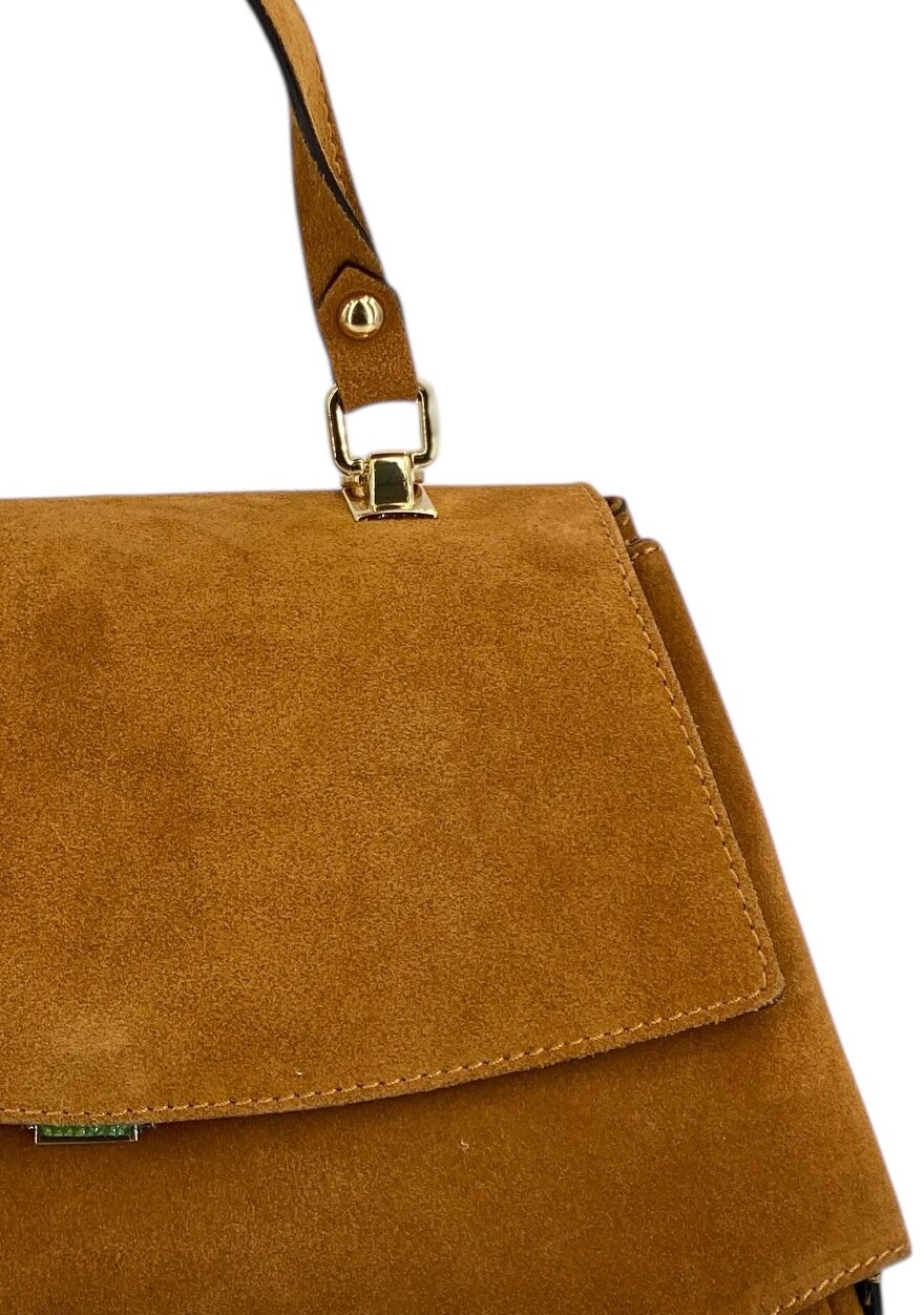 Marguerite – Damenhandtasche und Umhängetasche aus echtem italienischen Leder mit verstärktem Griff und Metallfüßen