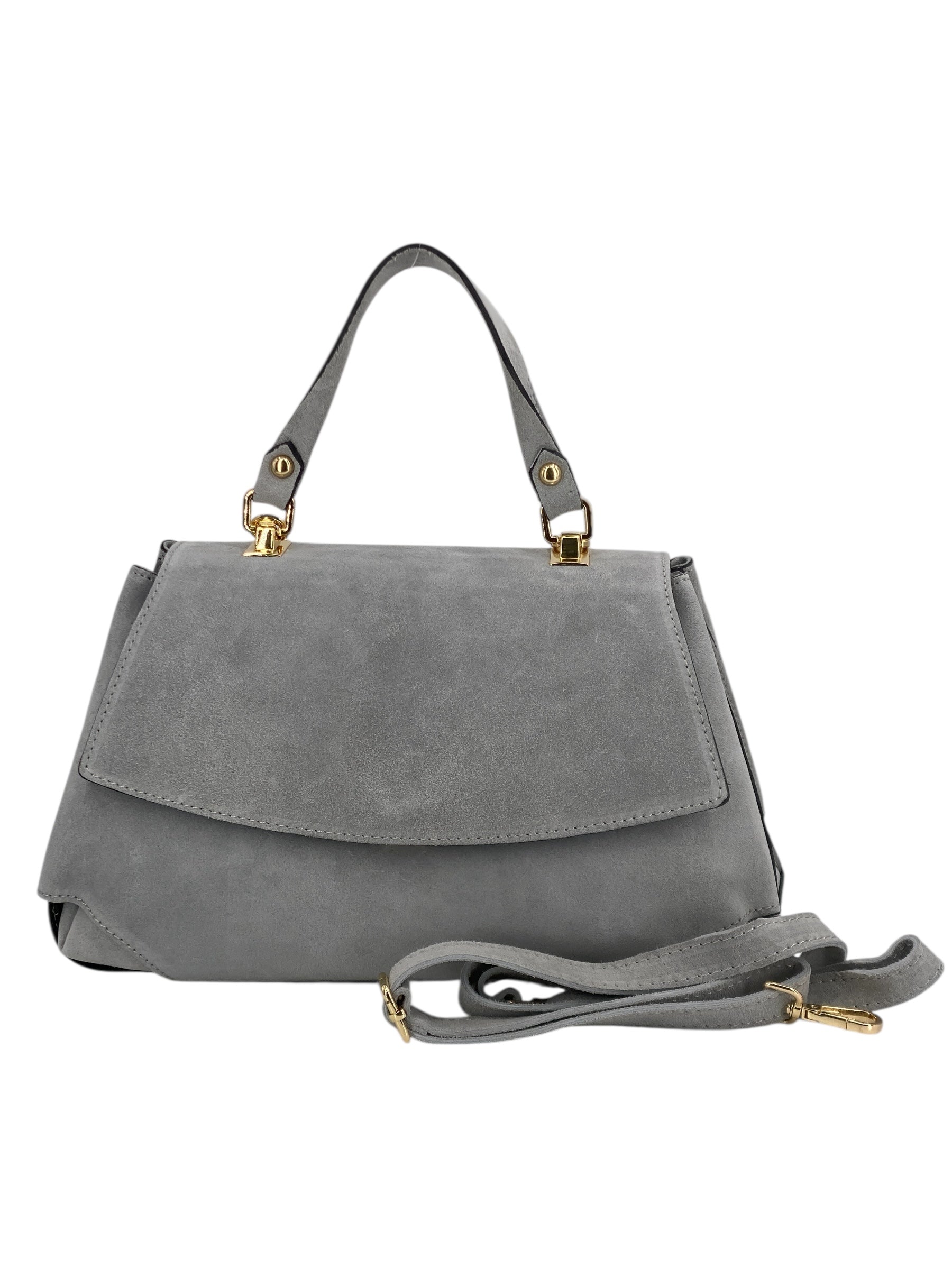 Marguerite – Damenhandtasche und Umhängetasche aus echtem italienischen Leder mit verstärktem Griff und Metallfüßen