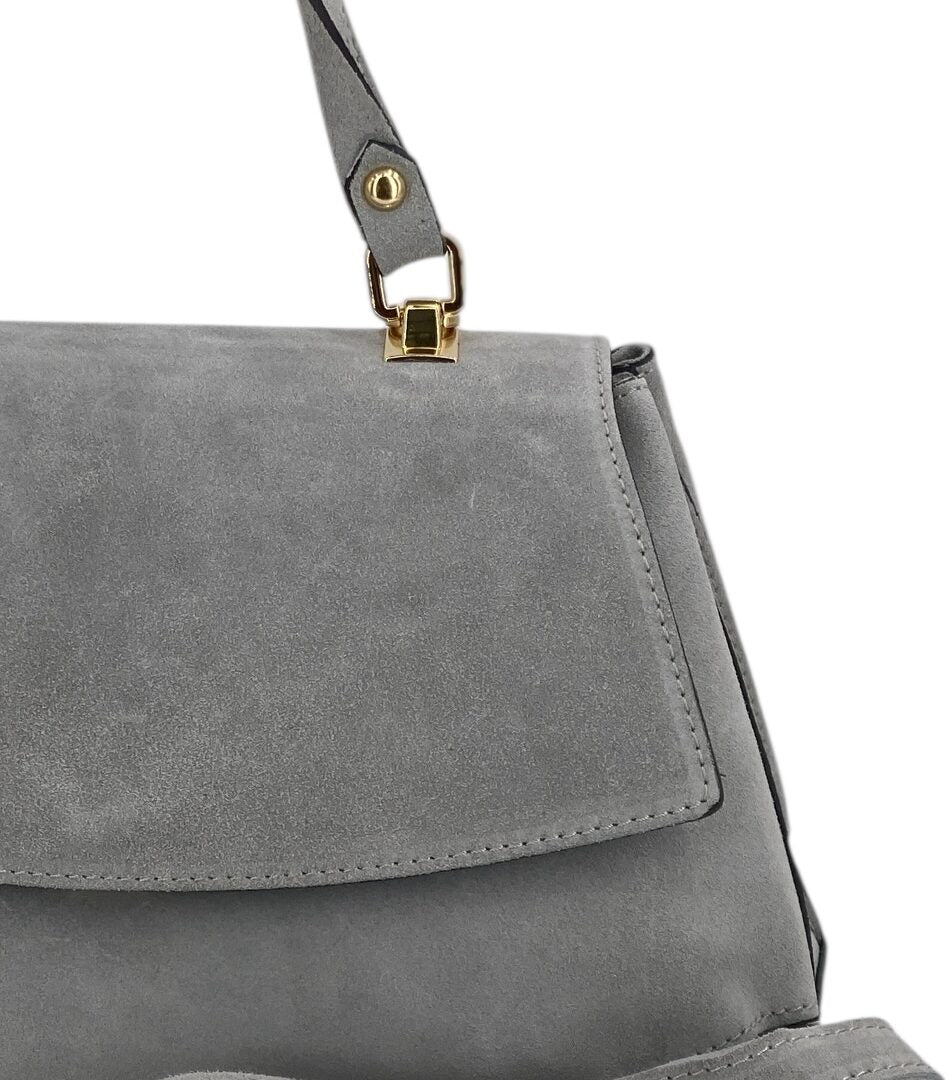Marguerite – Damenhandtasche und Umhängetasche aus echtem italienischen Leder mit verstärktem Griff und Metallfüßen