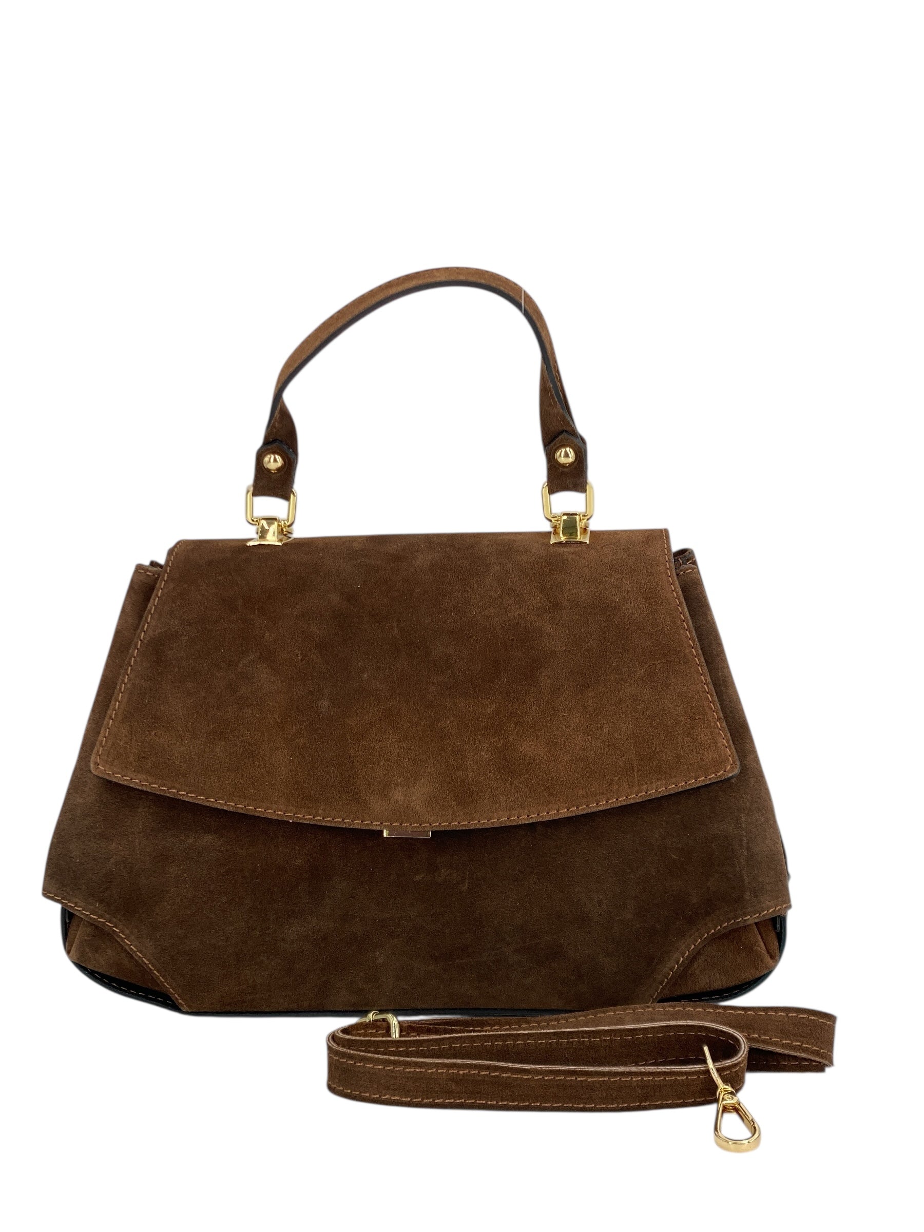 Marguerite – Damenhandtasche und Umhängetasche aus echtem italienischen Leder mit verstärktem Griff und Metallfüßen