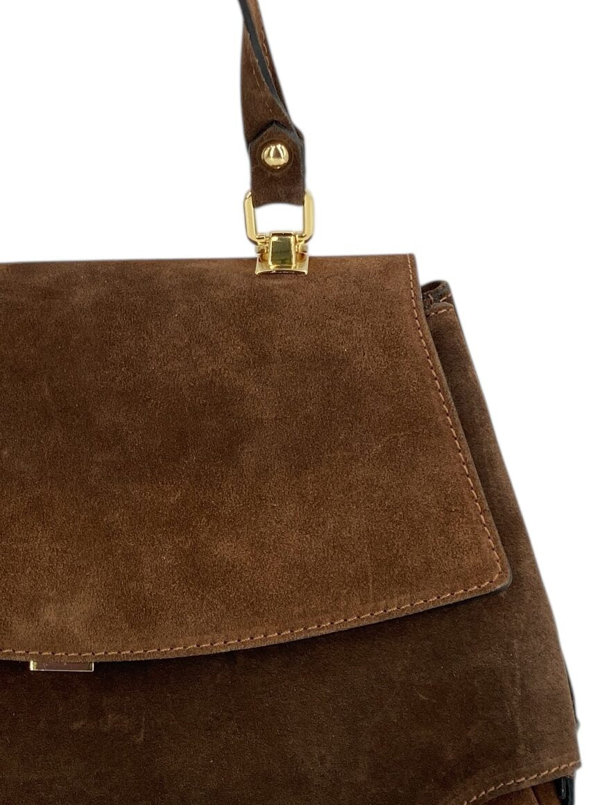 Marguerite – Damenhandtasche und Umhängetasche aus echtem italienischen Leder mit verstärktem Griff und Metallfüßen