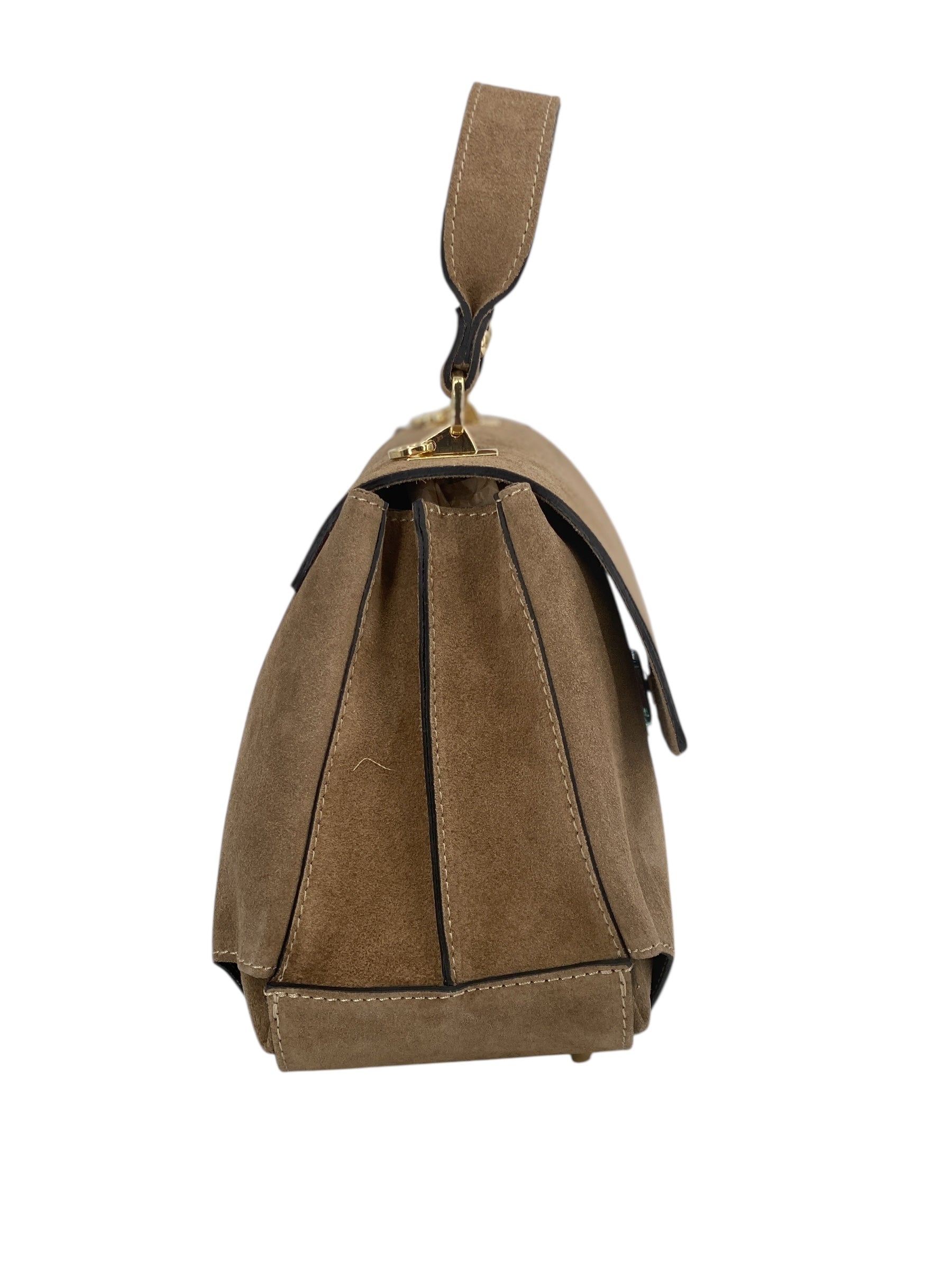 Marguerite – Damenhandtasche und Umhängetasche aus echtem italienischen Leder mit verstärktem Griff und Metallfüßen
