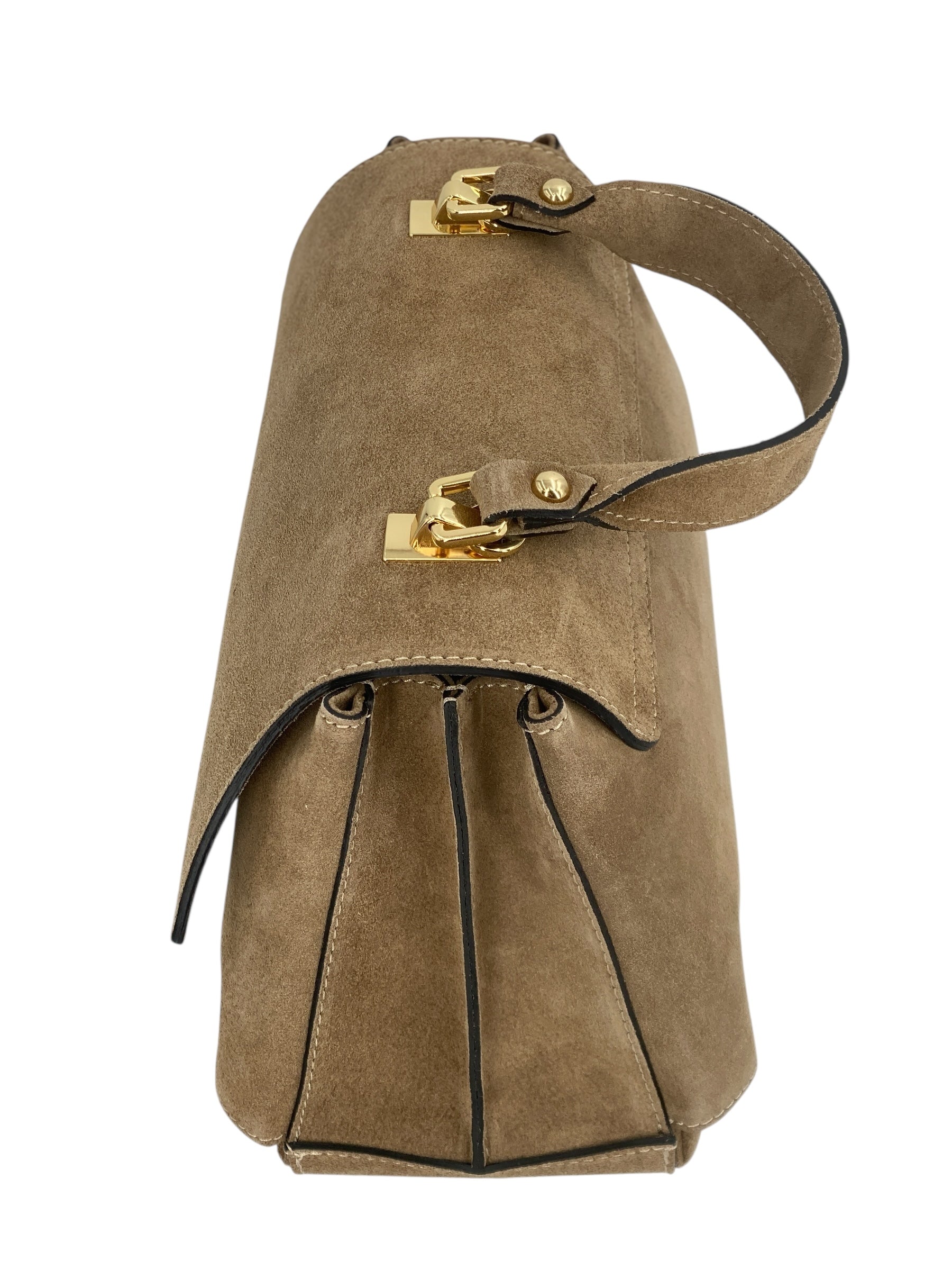 Marguerite – Damenhandtasche und Umhängetasche aus echtem italienischen Leder mit verstärktem Griff und Metallfüßen