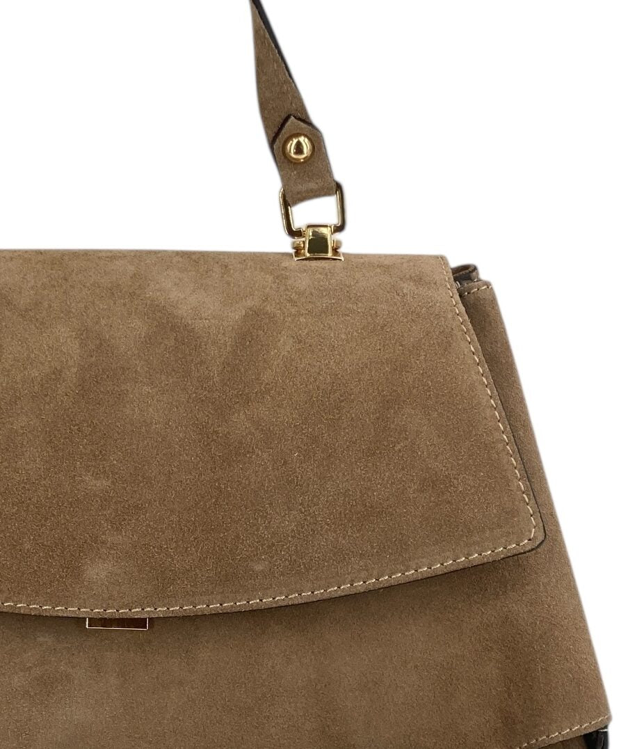 Marguerite – Damenhandtasche und Umhängetasche aus echtem italienischen Leder mit verstärktem Griff und Metallfüßen