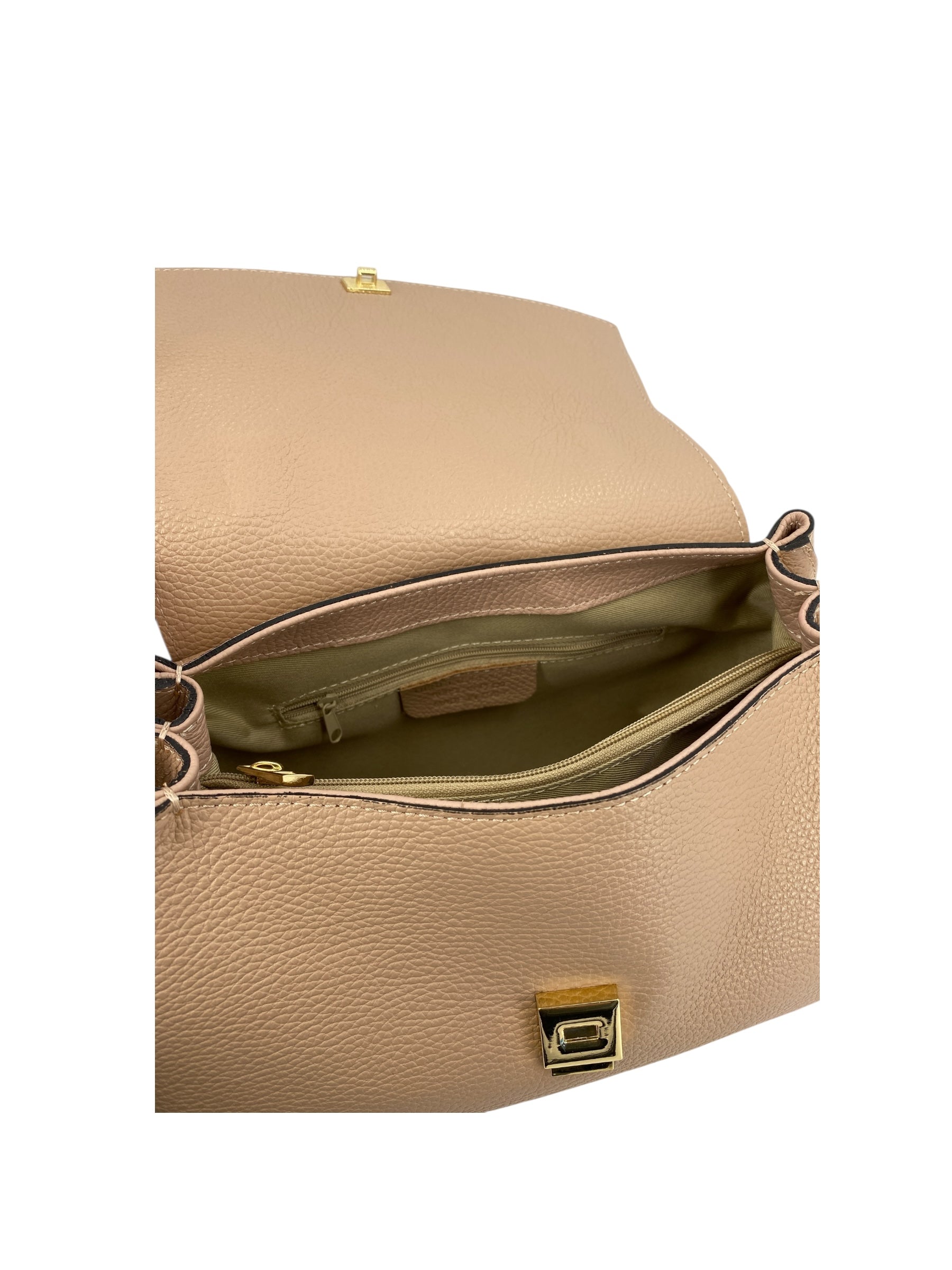 Marguerite – Damenhandtasche und Umhängetasche aus echtem italienischen Leder mit verstärktem Griff und Metallfüßen