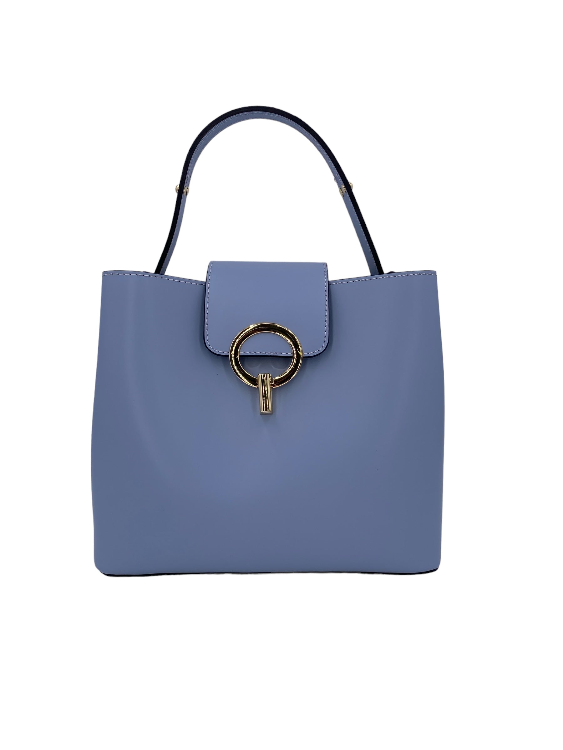 Amelie – Women's handbag and shoulder bag in genuine Italian leather with reinforced bottom and gold feet