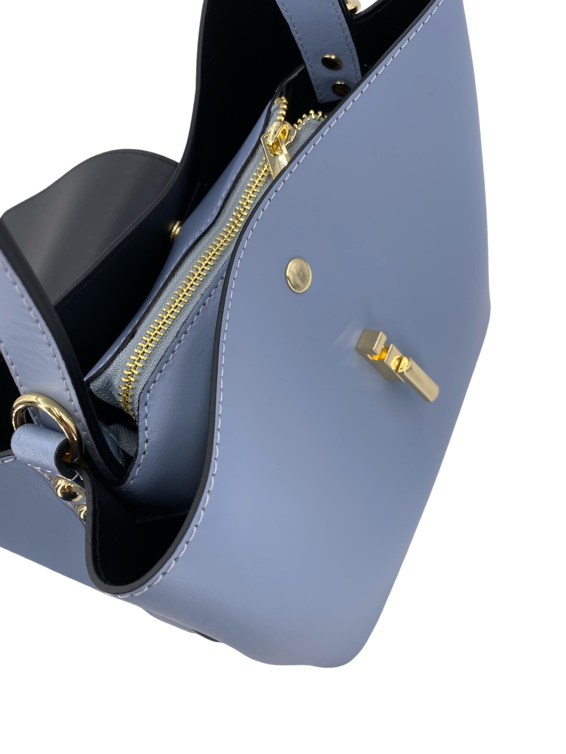 Amelie – Women's handbag and shoulder bag in genuine Italian leather with reinforced bottom and gold feet