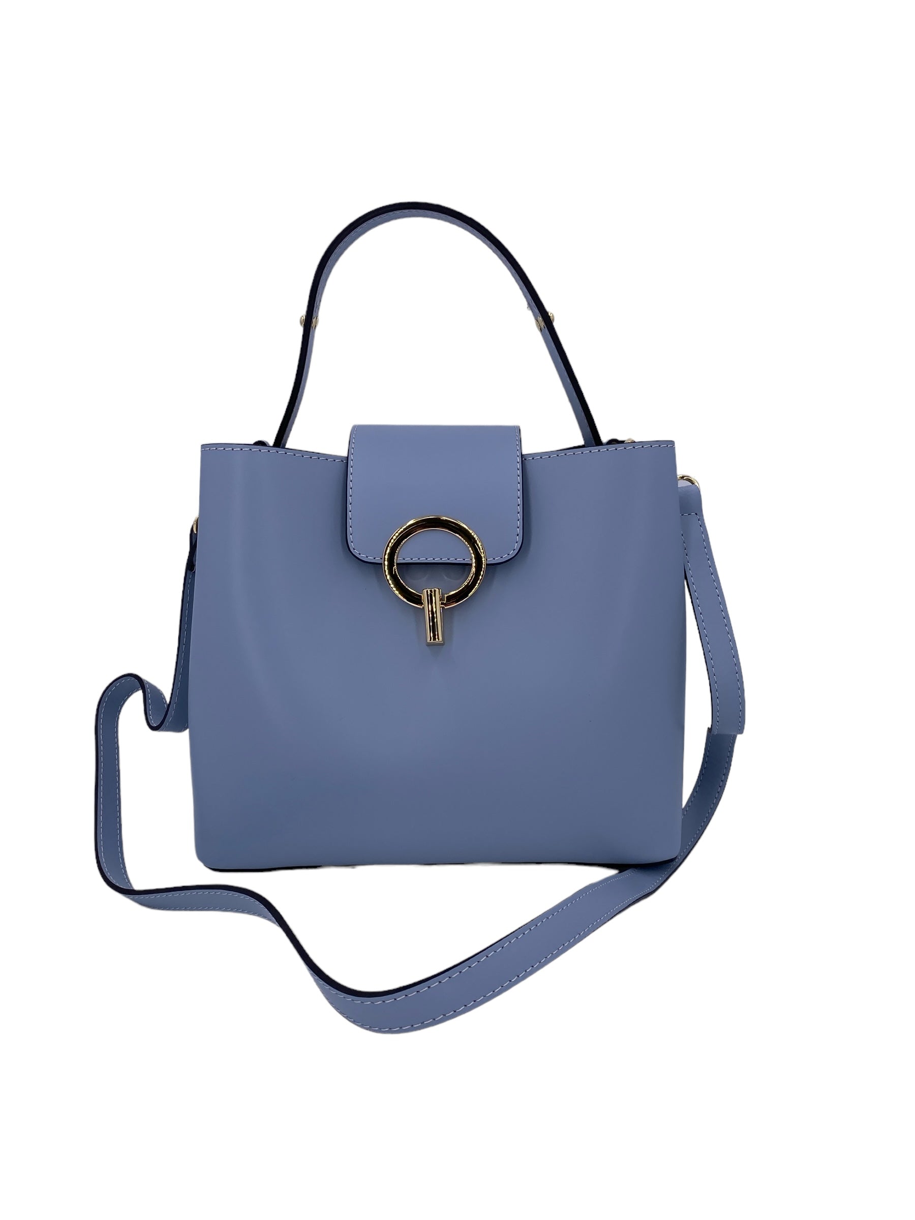 Amelie – Women's handbag and shoulder bag in genuine Italian leather with reinforced bottom and gold feet