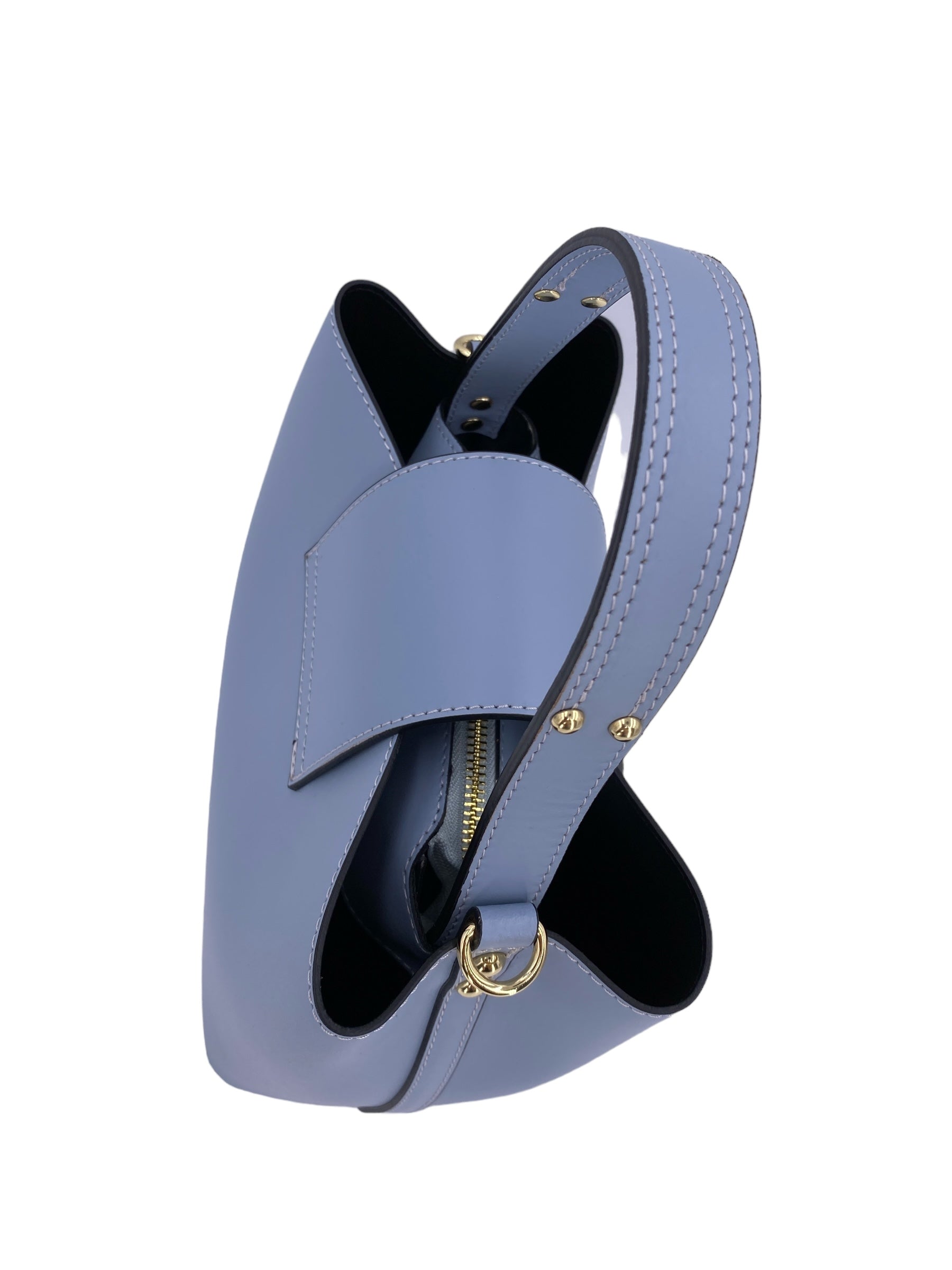 Amelie – Women's handbag and shoulder bag in genuine Italian leather with reinforced bottom and gold feet