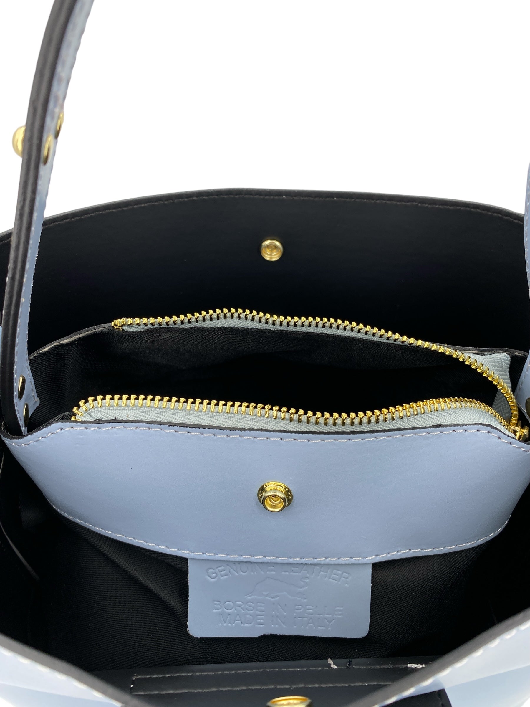 Amelie – Women's handbag and shoulder bag in genuine Italian leather with reinforced bottom and gold feet