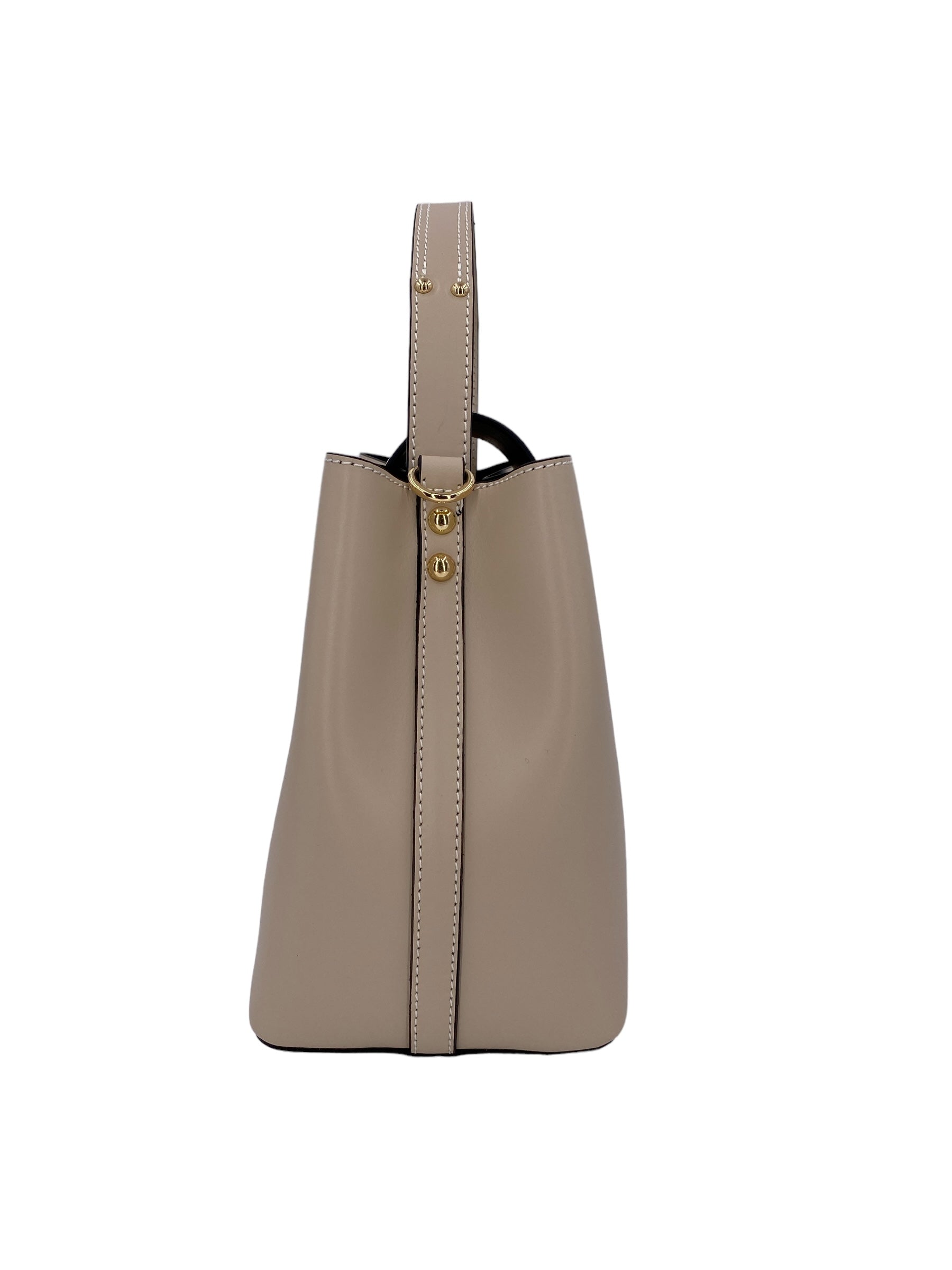 Amelie – Women's handbag and shoulder bag in genuine Italian leather with reinforced bottom and gold feet