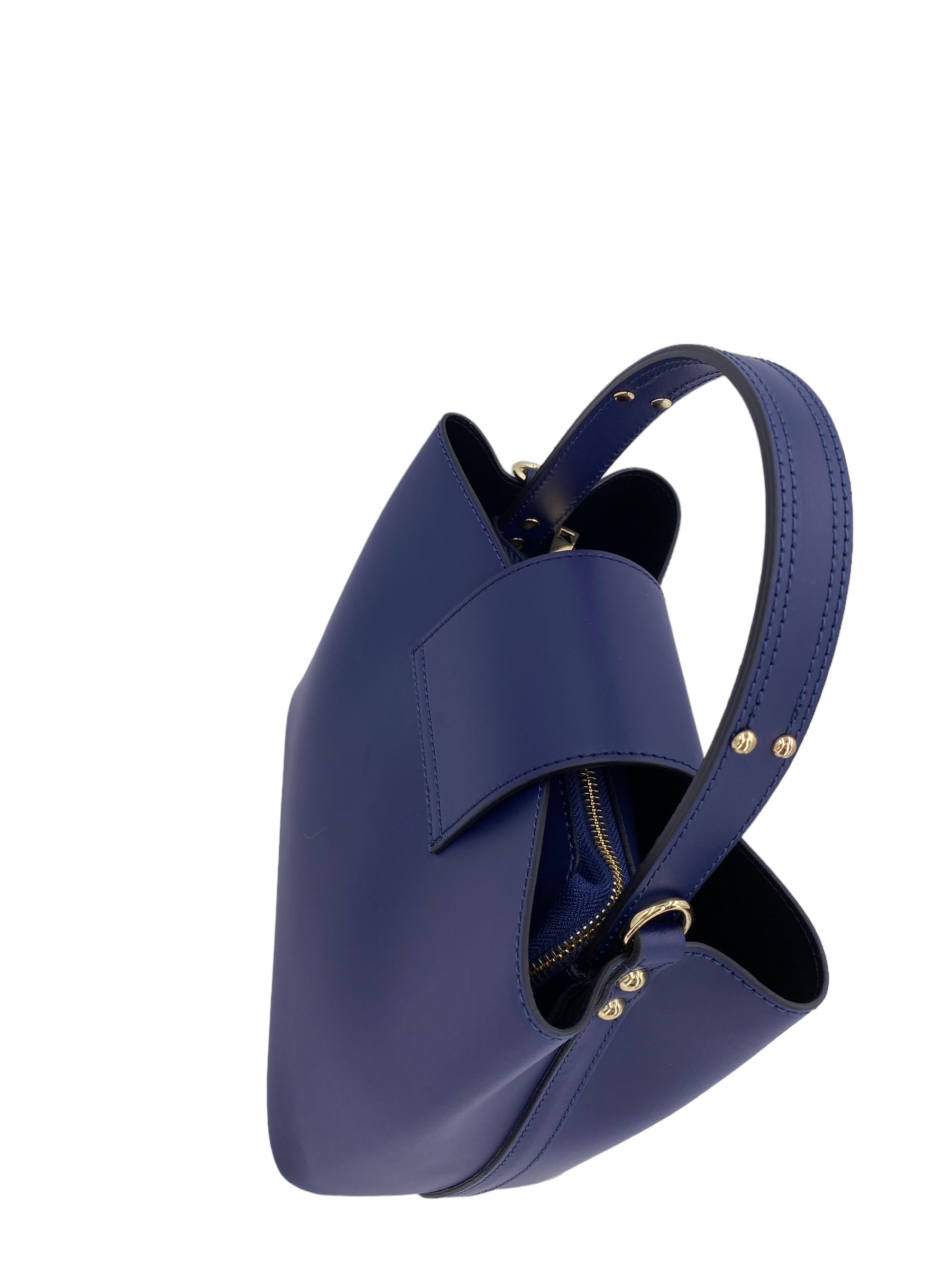 Amelie – Women's handbag and shoulder bag in genuine Italian leather with reinforced bottom and gold feet