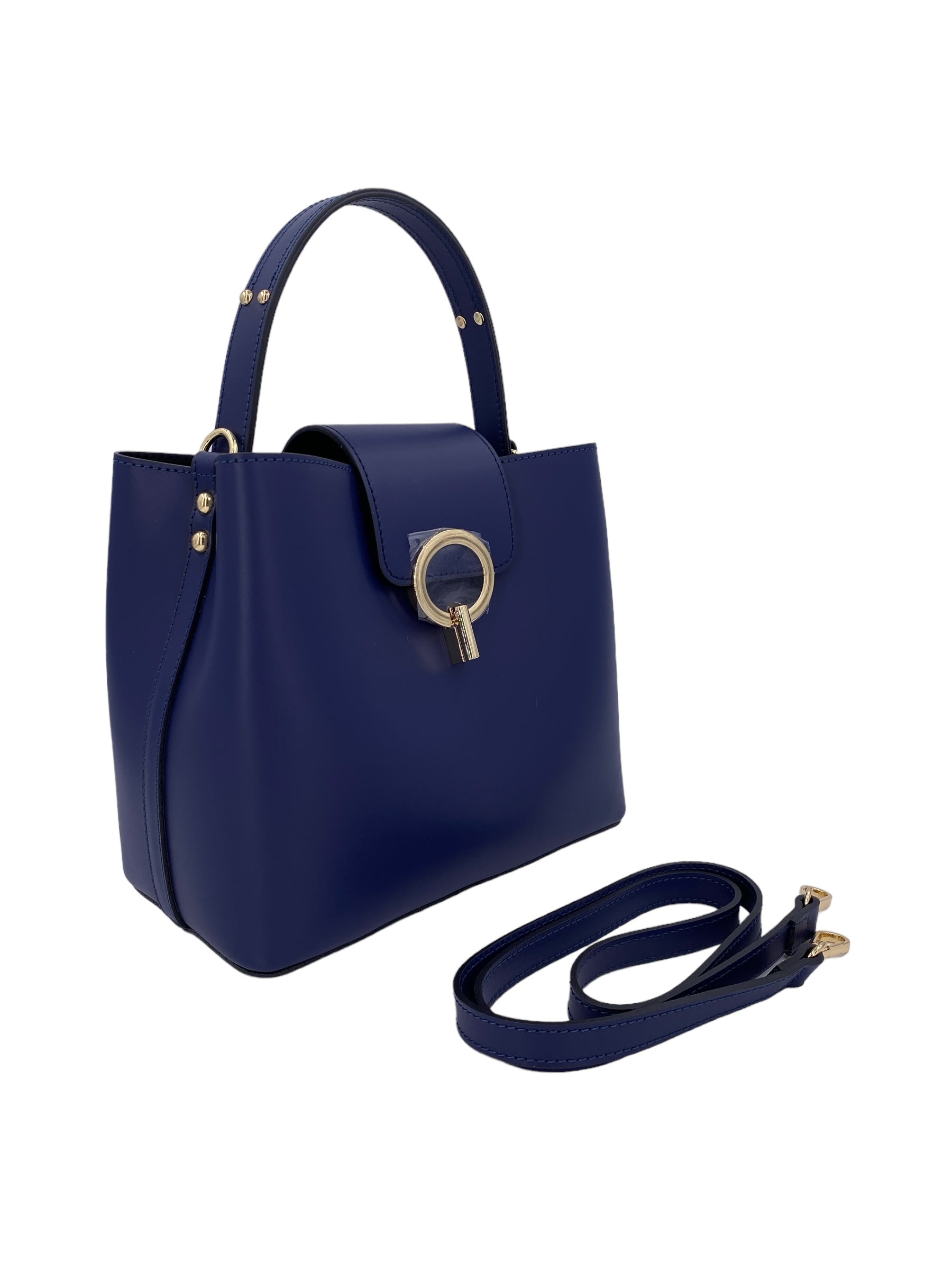 Amelie – Women's handbag and shoulder bag in genuine Italian leather with reinforced bottom and gold feet