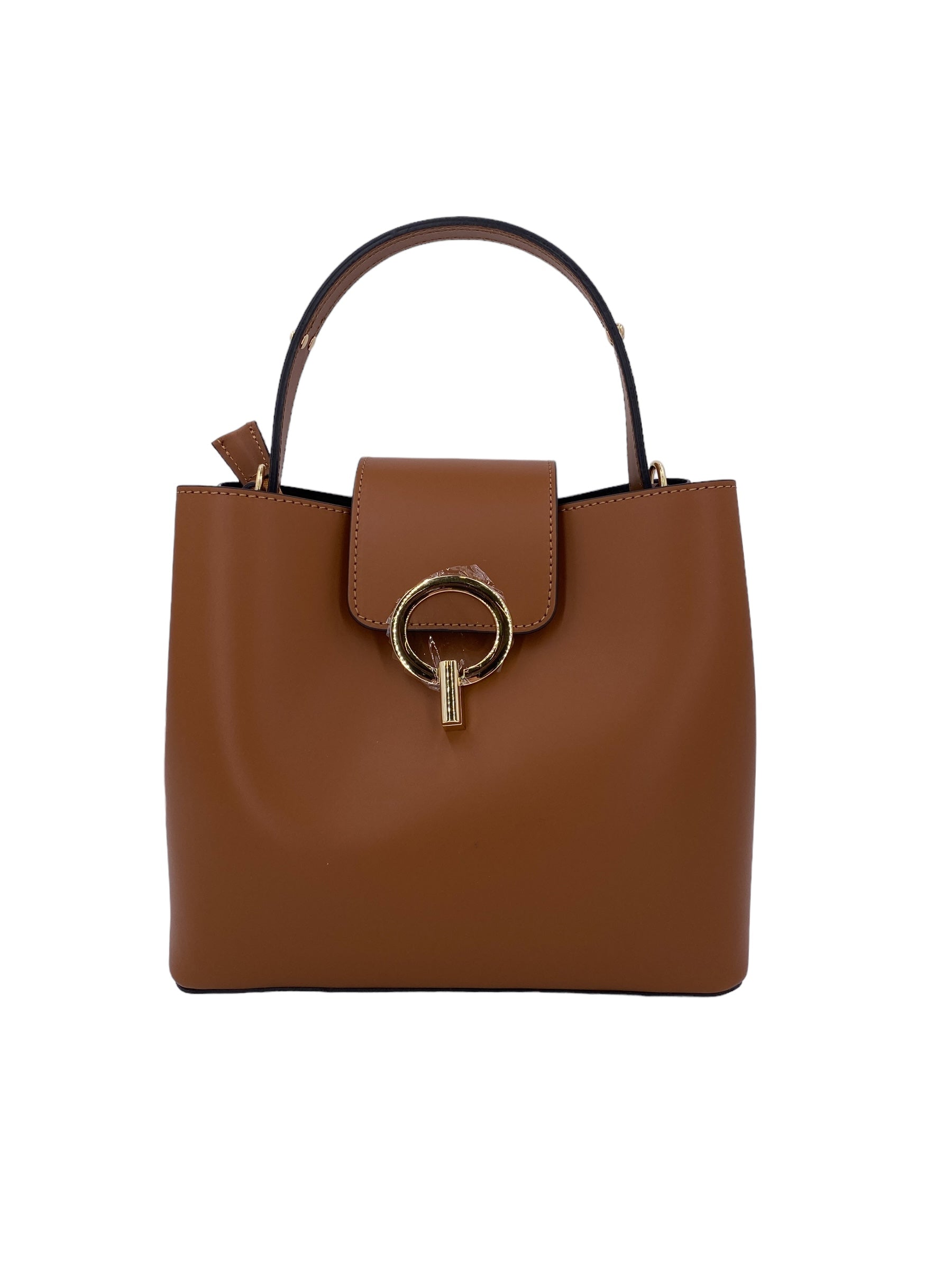Amelie – Women's handbag and shoulder bag in genuine Italian leather with reinforced bottom and gold feet