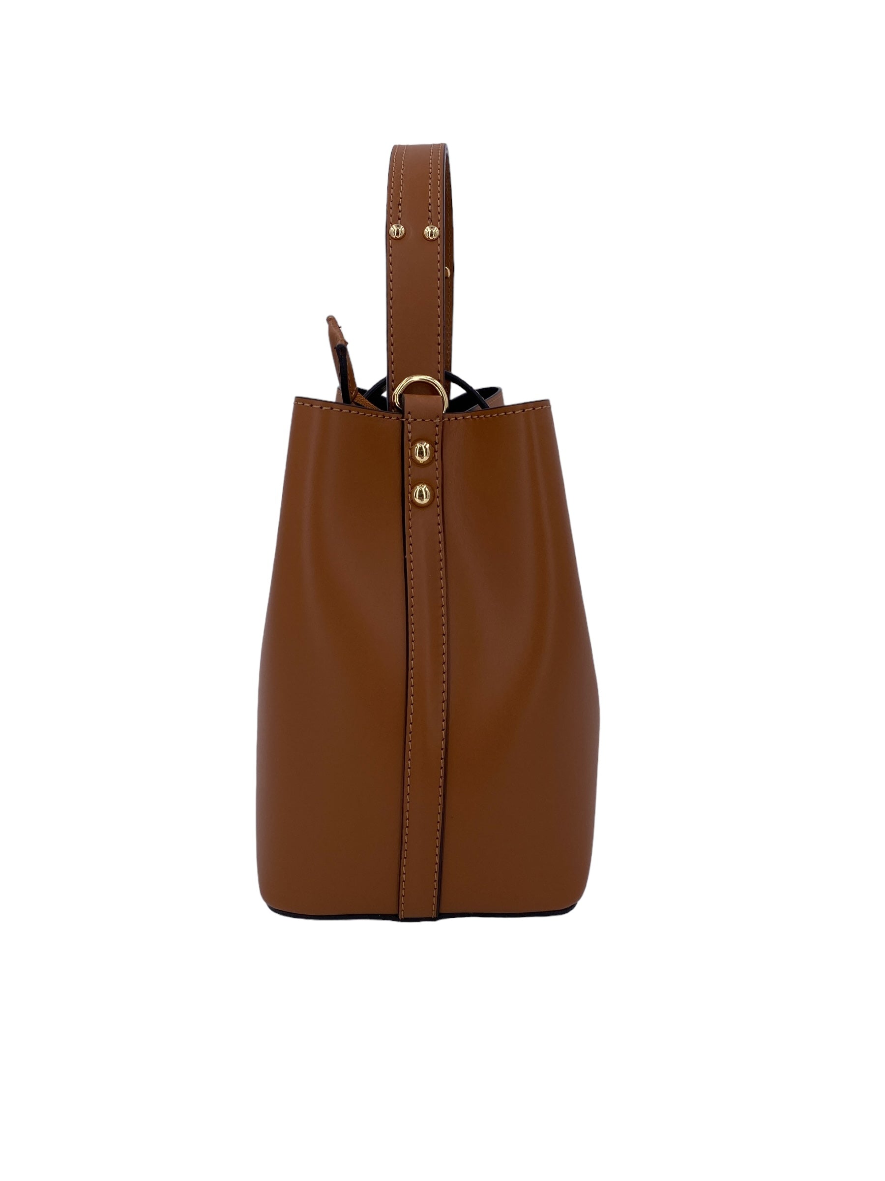Amelie – Women's handbag and shoulder bag in genuine Italian leather with reinforced bottom and gold feet