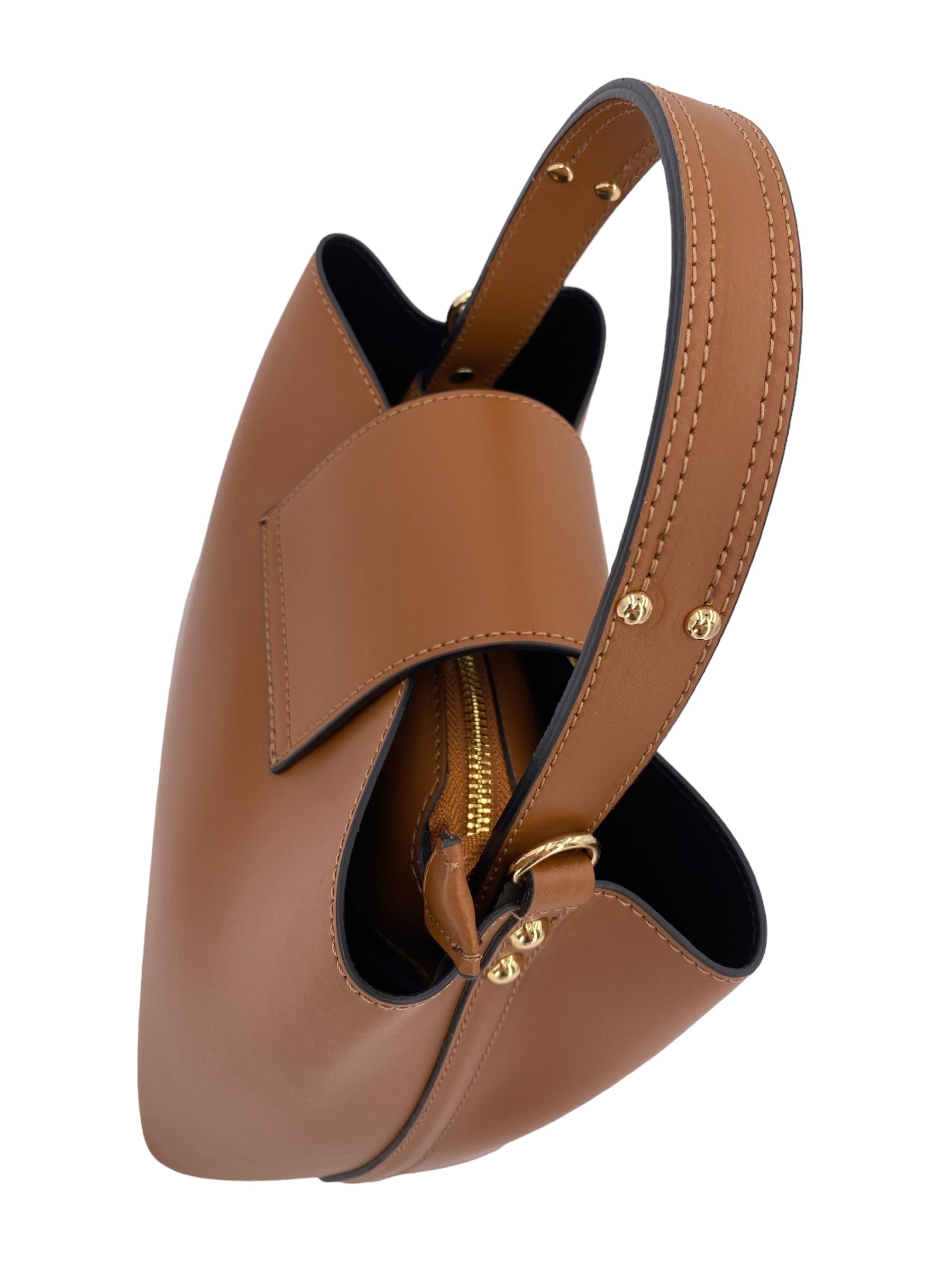 Amelie – Women's handbag and shoulder bag in genuine Italian leather with reinforced bottom and gold feet