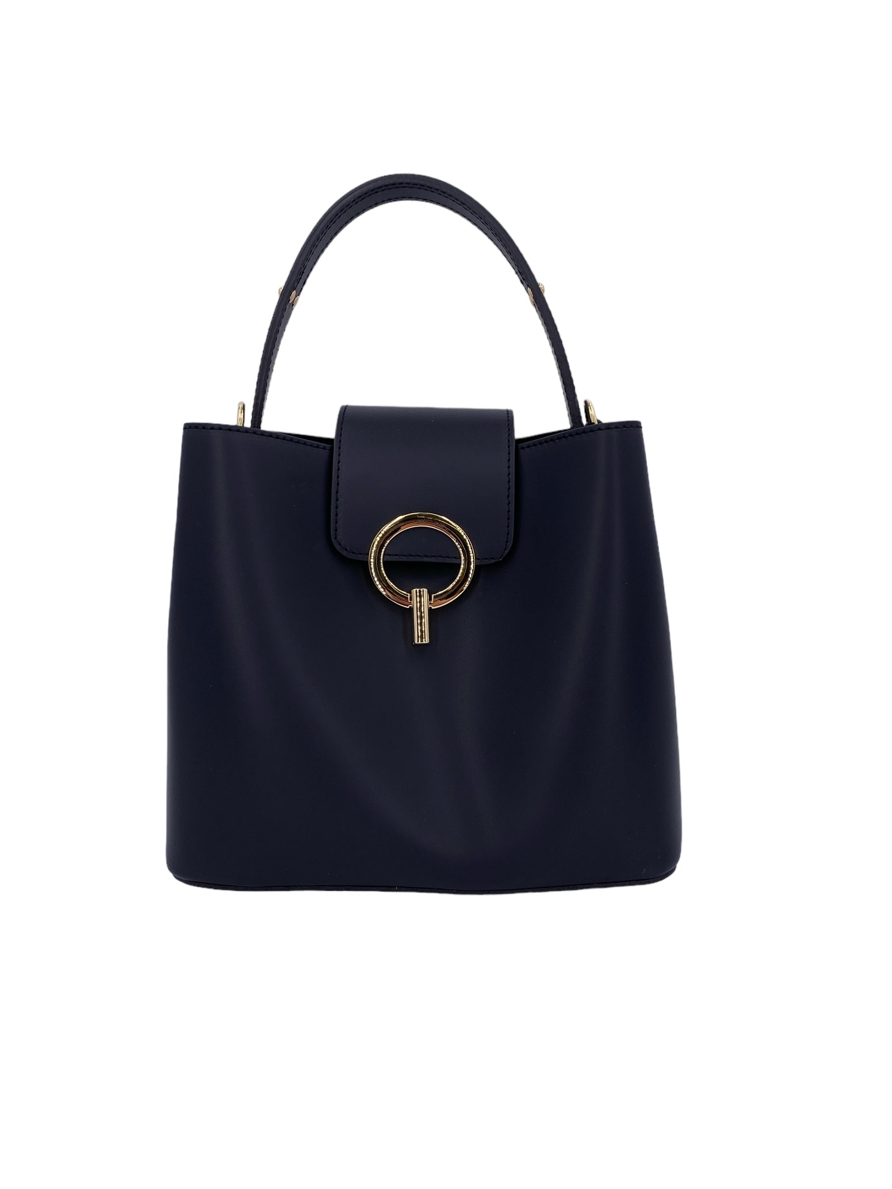 Amelie – Women's handbag and shoulder bag in genuine Italian leather with reinforced bottom and gold feet