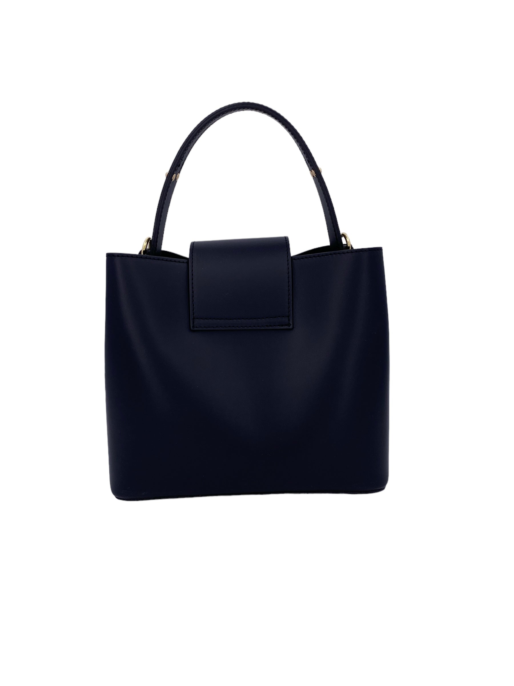 Amelie – Women's handbag and shoulder bag in genuine Italian leather with reinforced bottom and gold feet
