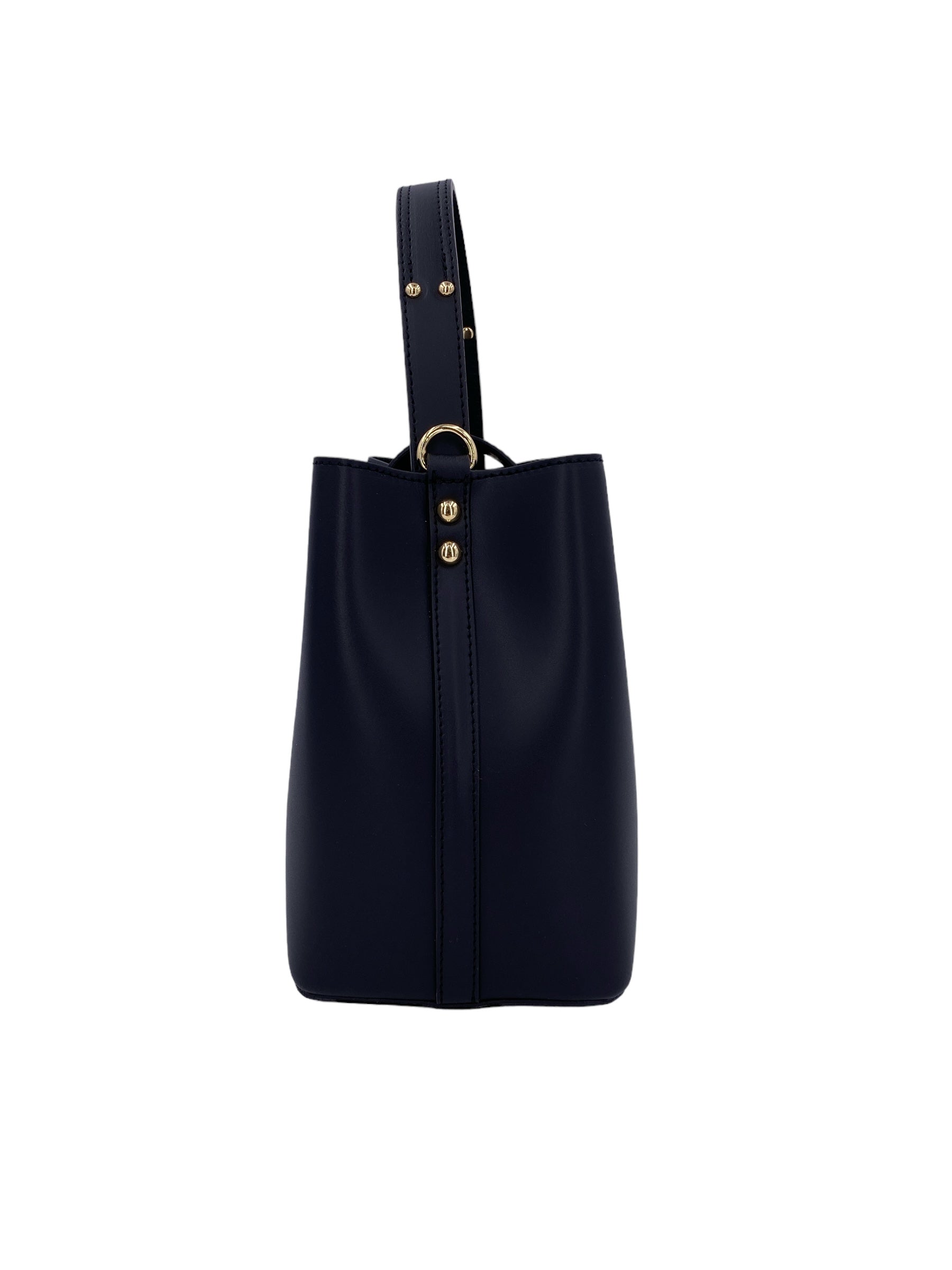 Amelie – Women's handbag and shoulder bag in genuine Italian leather with reinforced bottom and gold feet