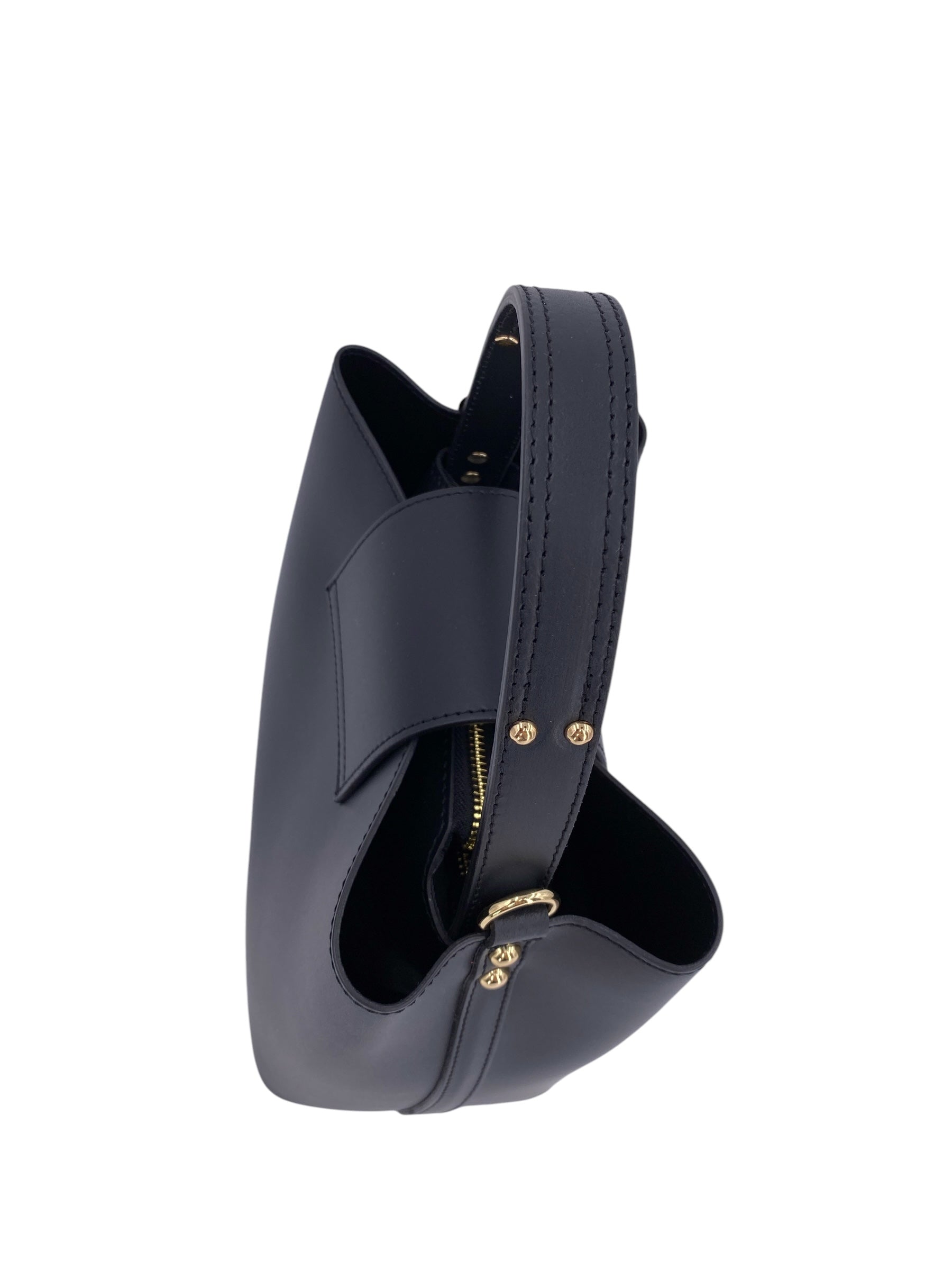 Amelie – Women's handbag and shoulder bag in genuine Italian leather with reinforced bottom and gold feet