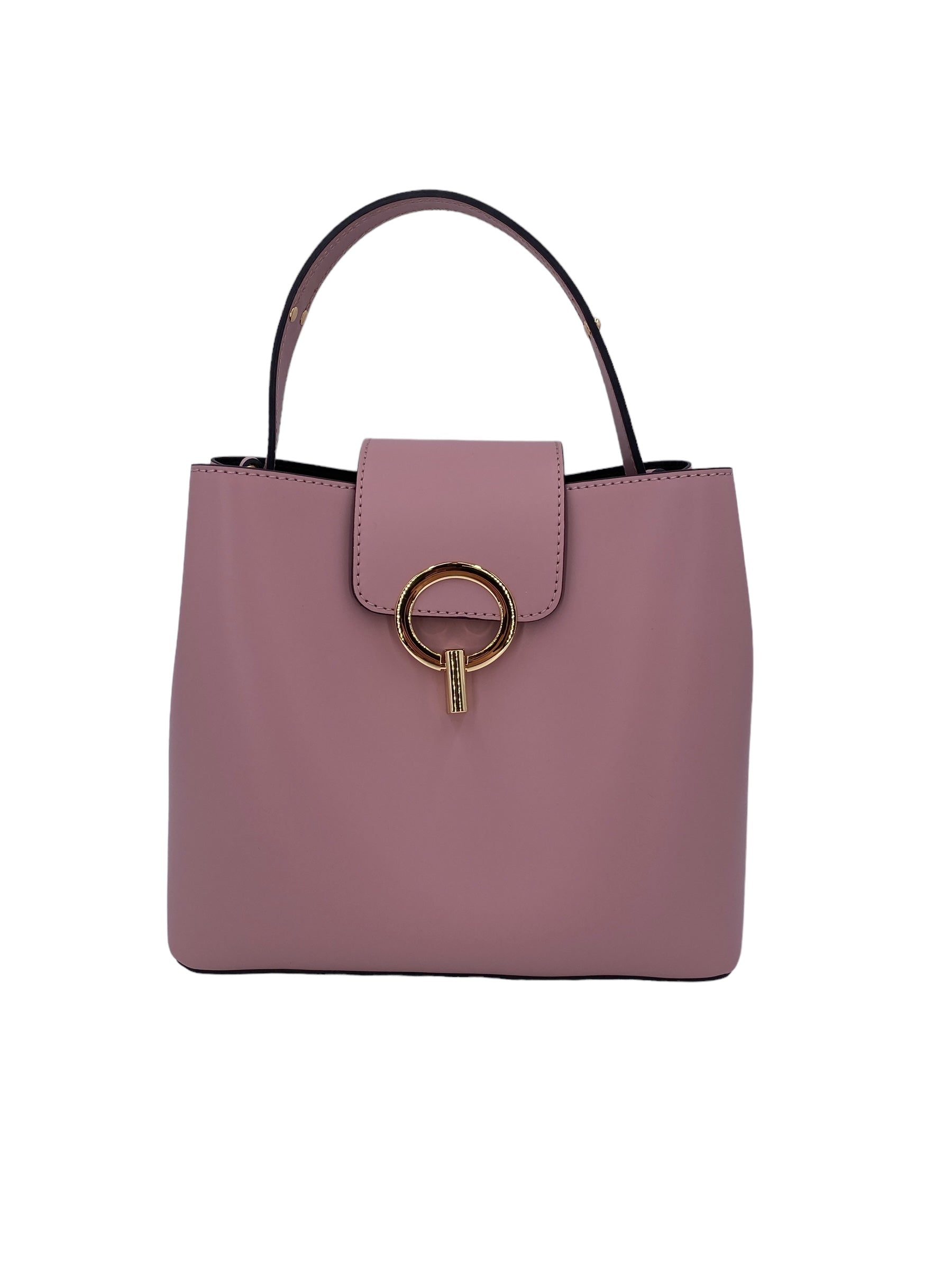 Amelie – Women's handbag and shoulder bag in genuine Italian leather with reinforced bottom and gold feet