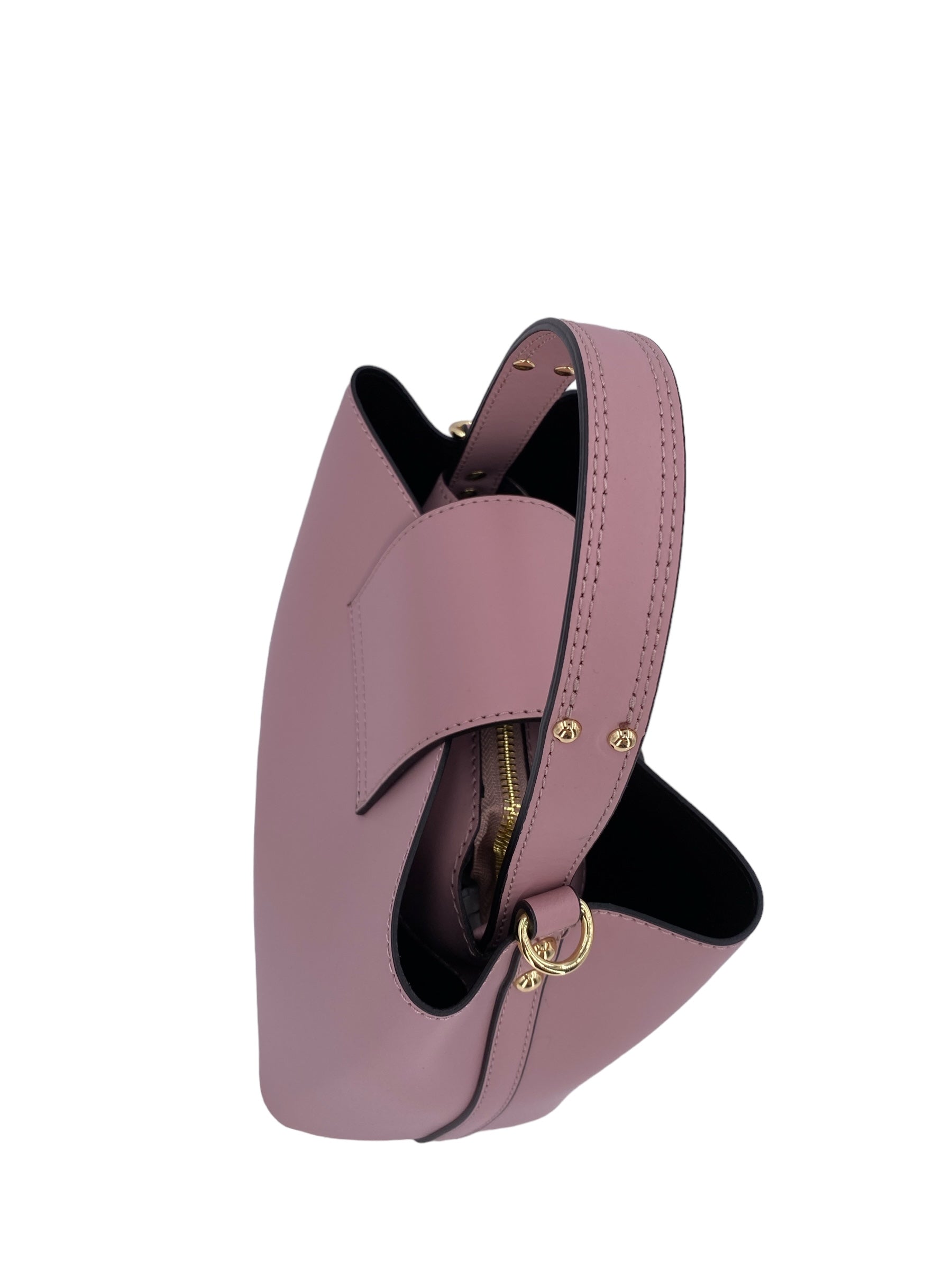 Amelie – Women's handbag and shoulder bag in genuine Italian leather with reinforced bottom and gold feet