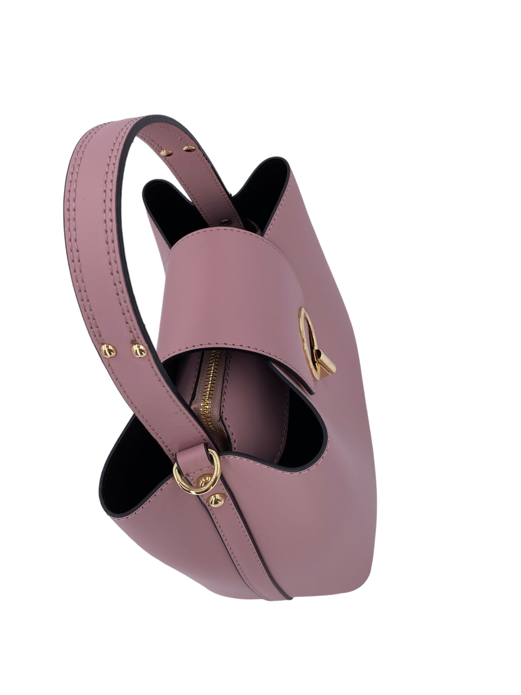 Amelie – Women's handbag and shoulder bag in genuine Italian leather with reinforced bottom and gold feet