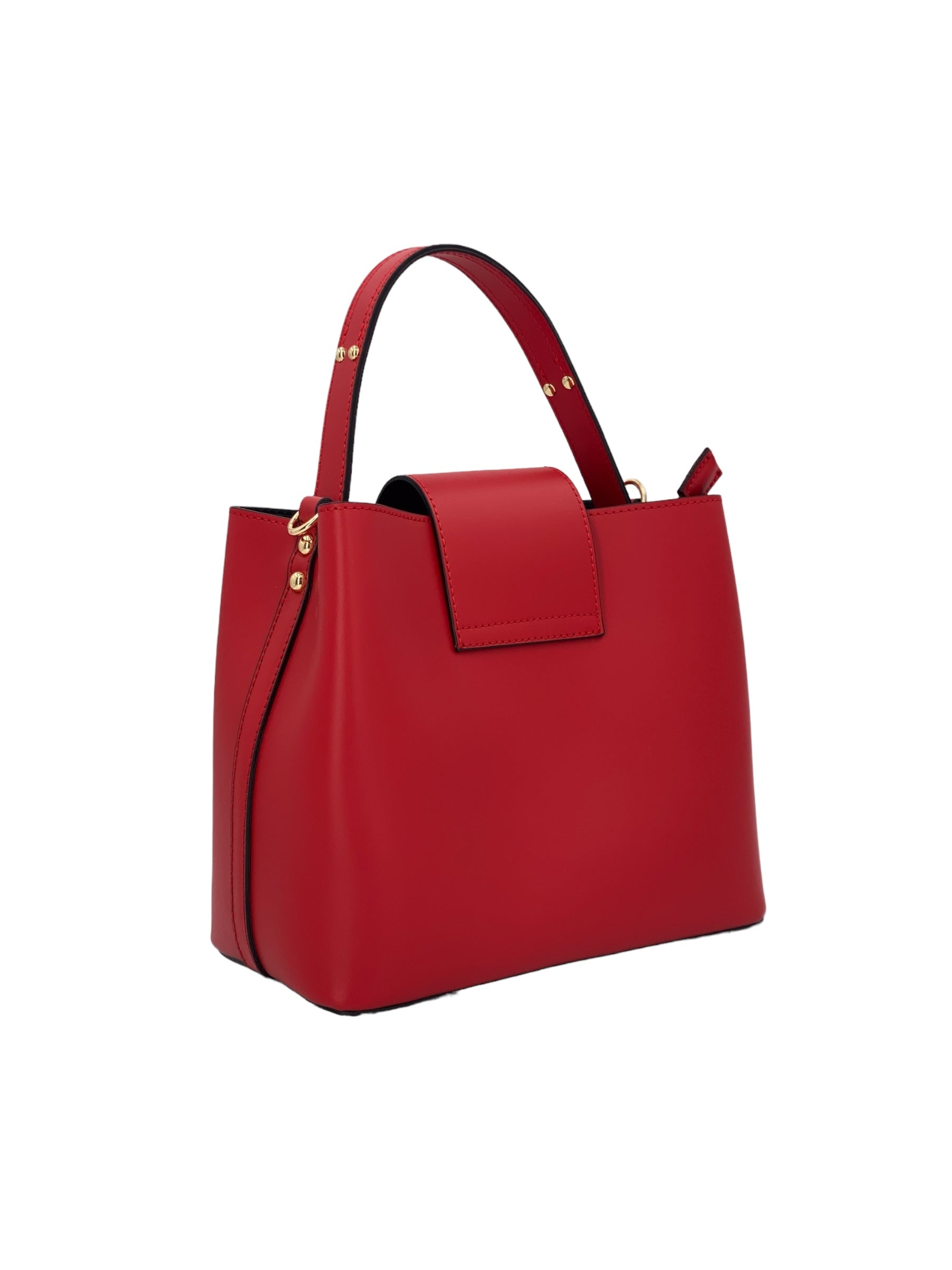 Amelie – Women's handbag and shoulder bag in genuine Italian leather with reinforced bottom and gold feet