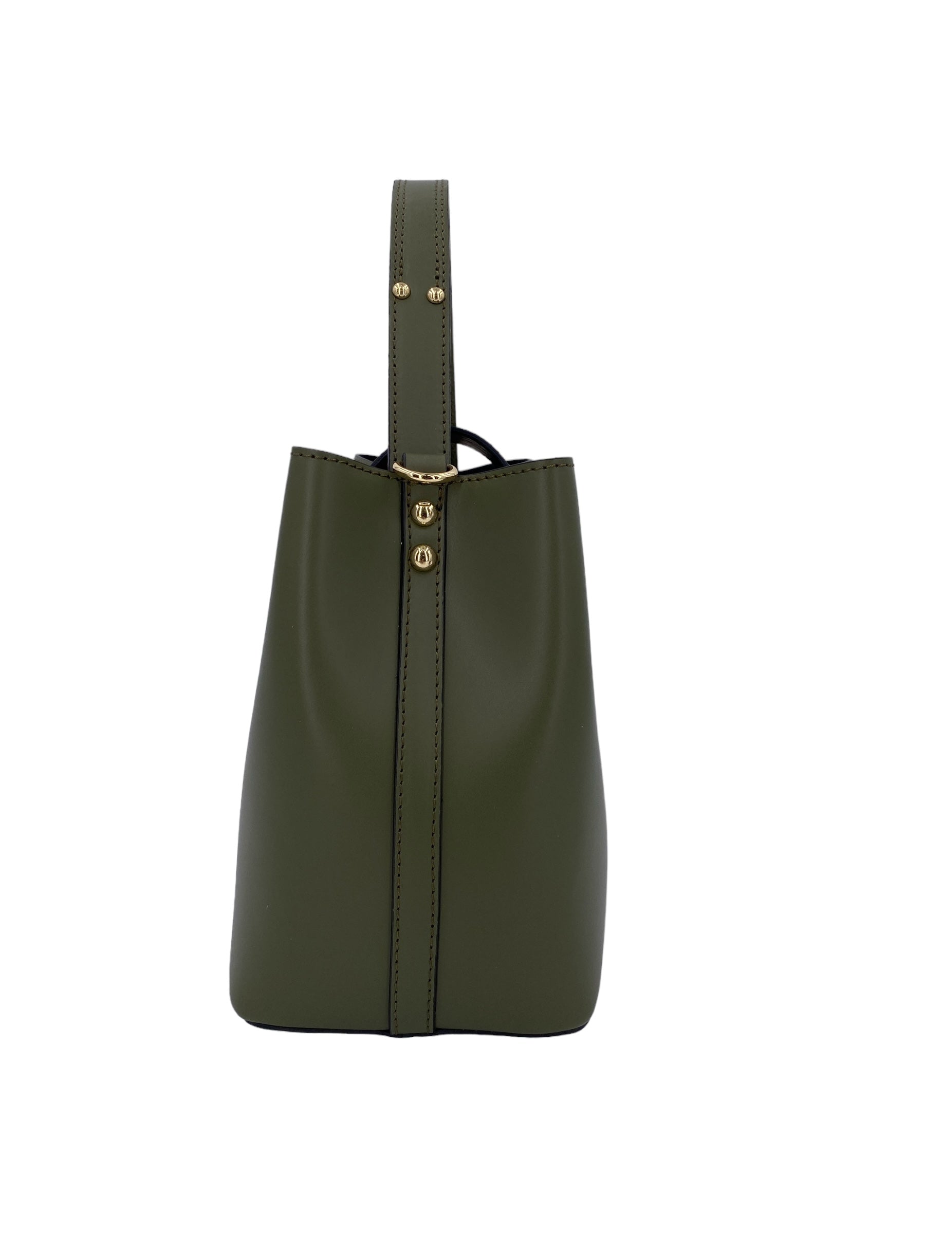 Amelie – Women's handbag and shoulder bag in genuine Italian leather with reinforced bottom and gold feet