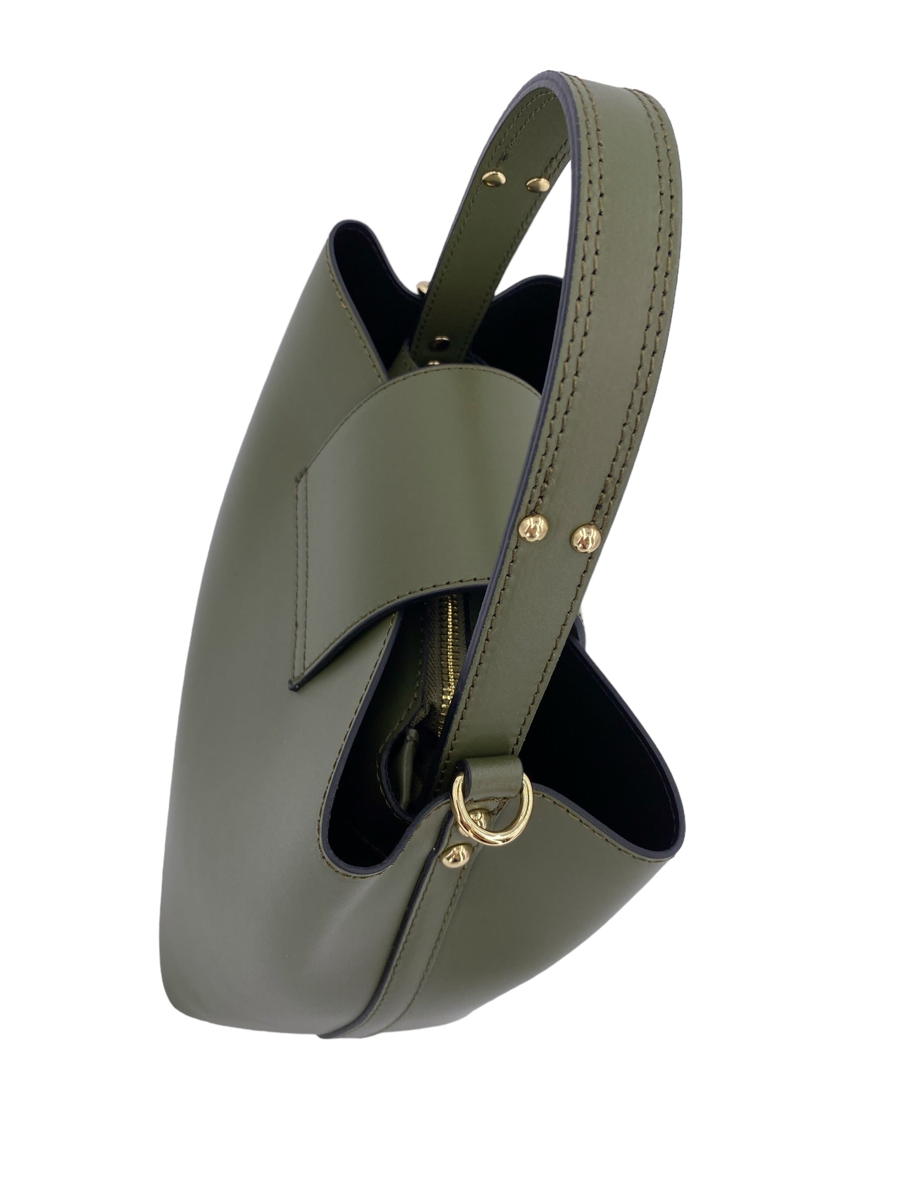 Amelie – Women's handbag and shoulder bag in genuine Italian leather with reinforced bottom and gold feet