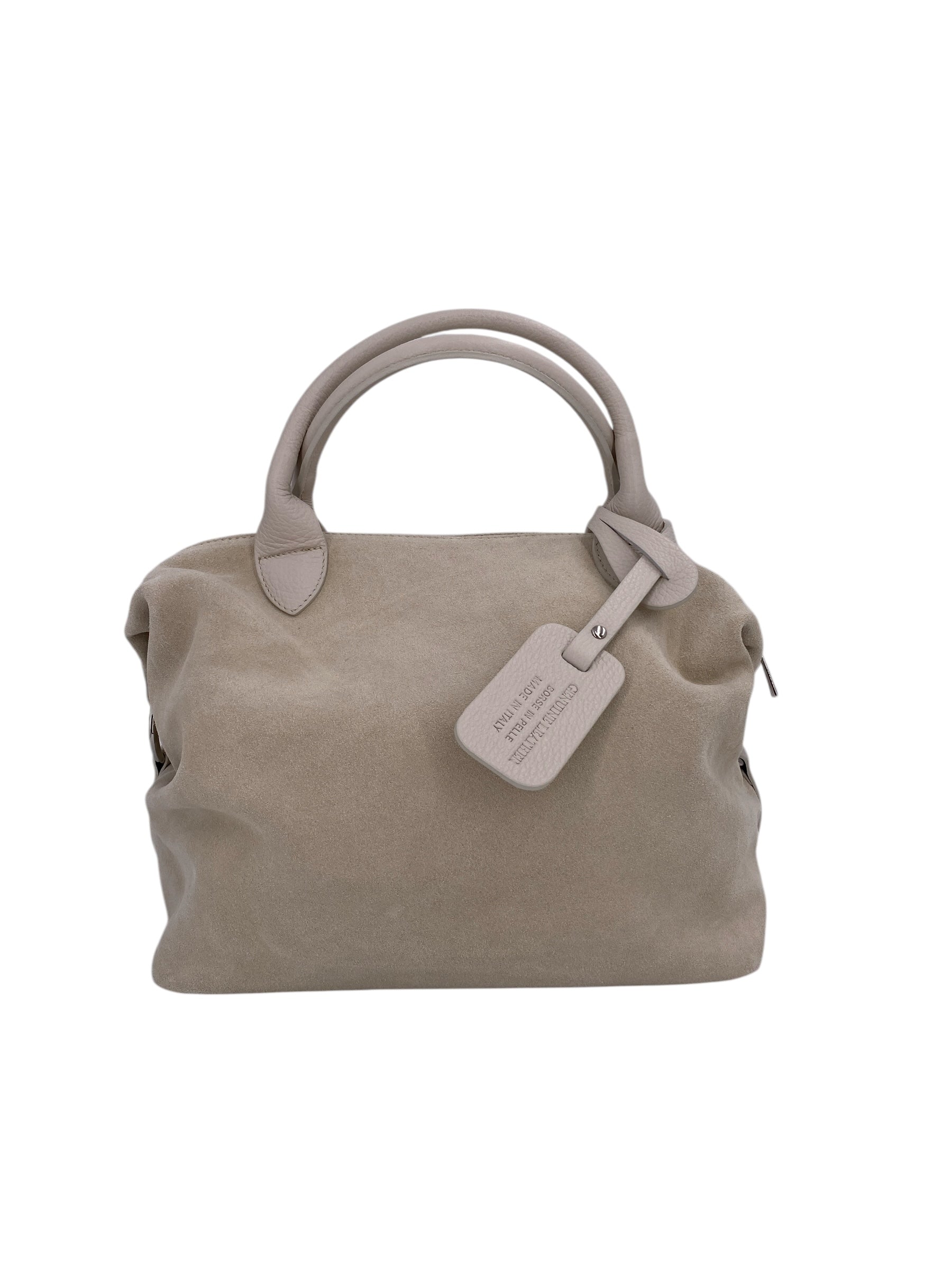 Eleonore – Damenhandtasche und Umhängetasche aus echtem italienischen Leder mit großem Mittelfach